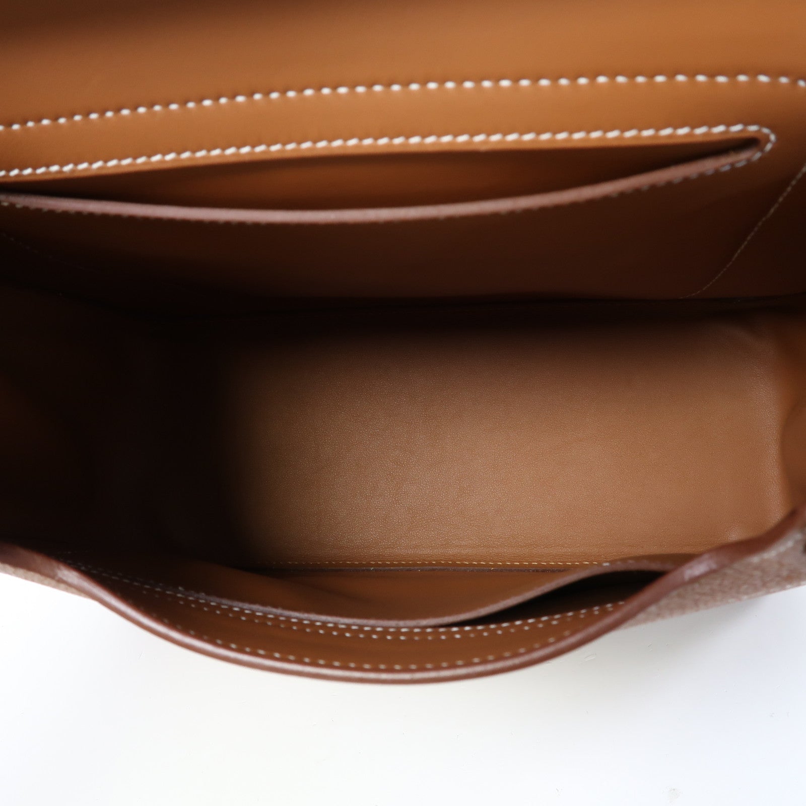HERMES 【激減優惠】Barenia Faubourg皮革Mali-Selle Messenger Bag銀扣肩背袋啡色