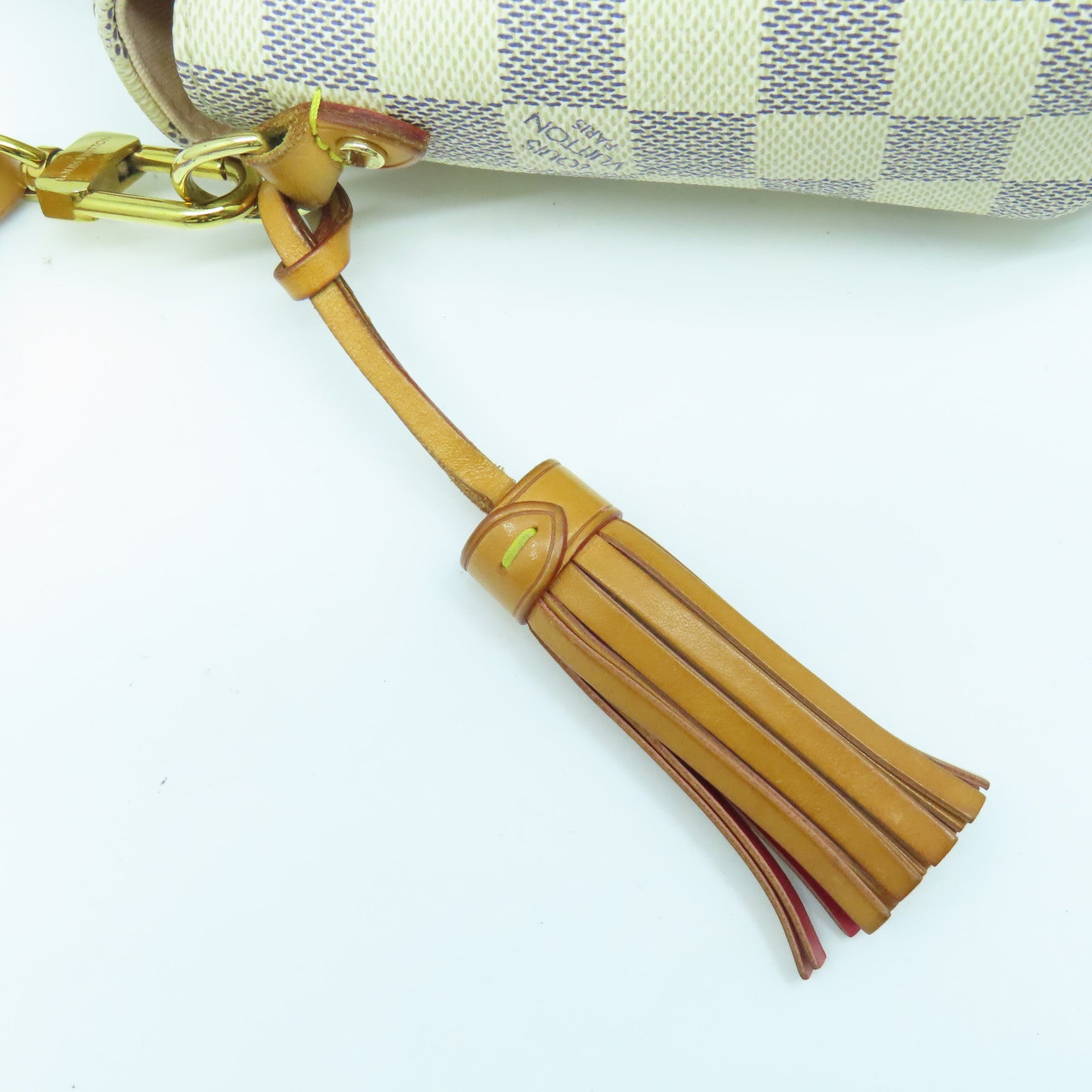 LOUIS VUITTON Damier Azur Croisette金扣手挽肩背兩用袋藍色/白色