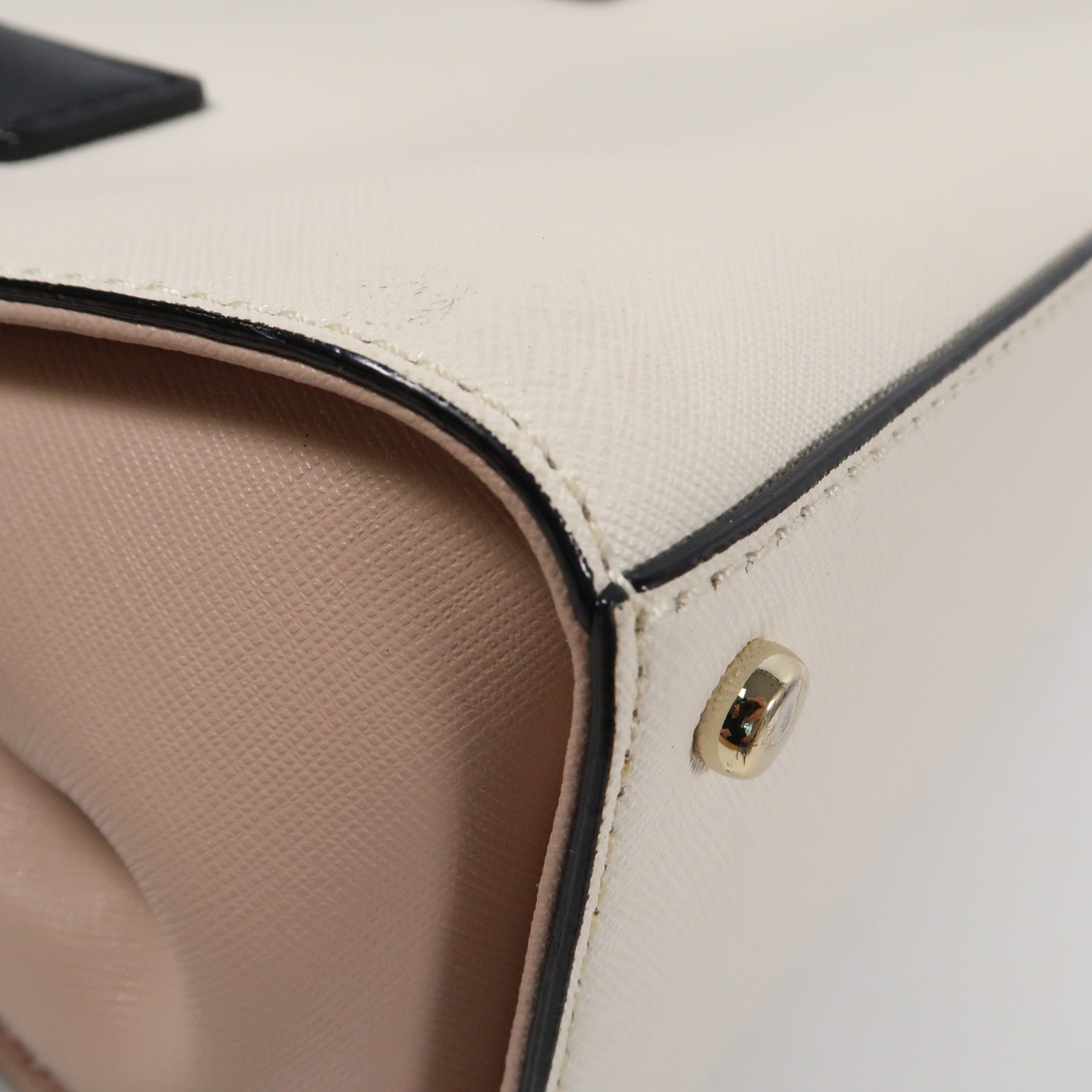 Kate Spade 牛皮皮革2 Way Shoulder Bag金扣手挽肩背兩用袋黑色/白色
