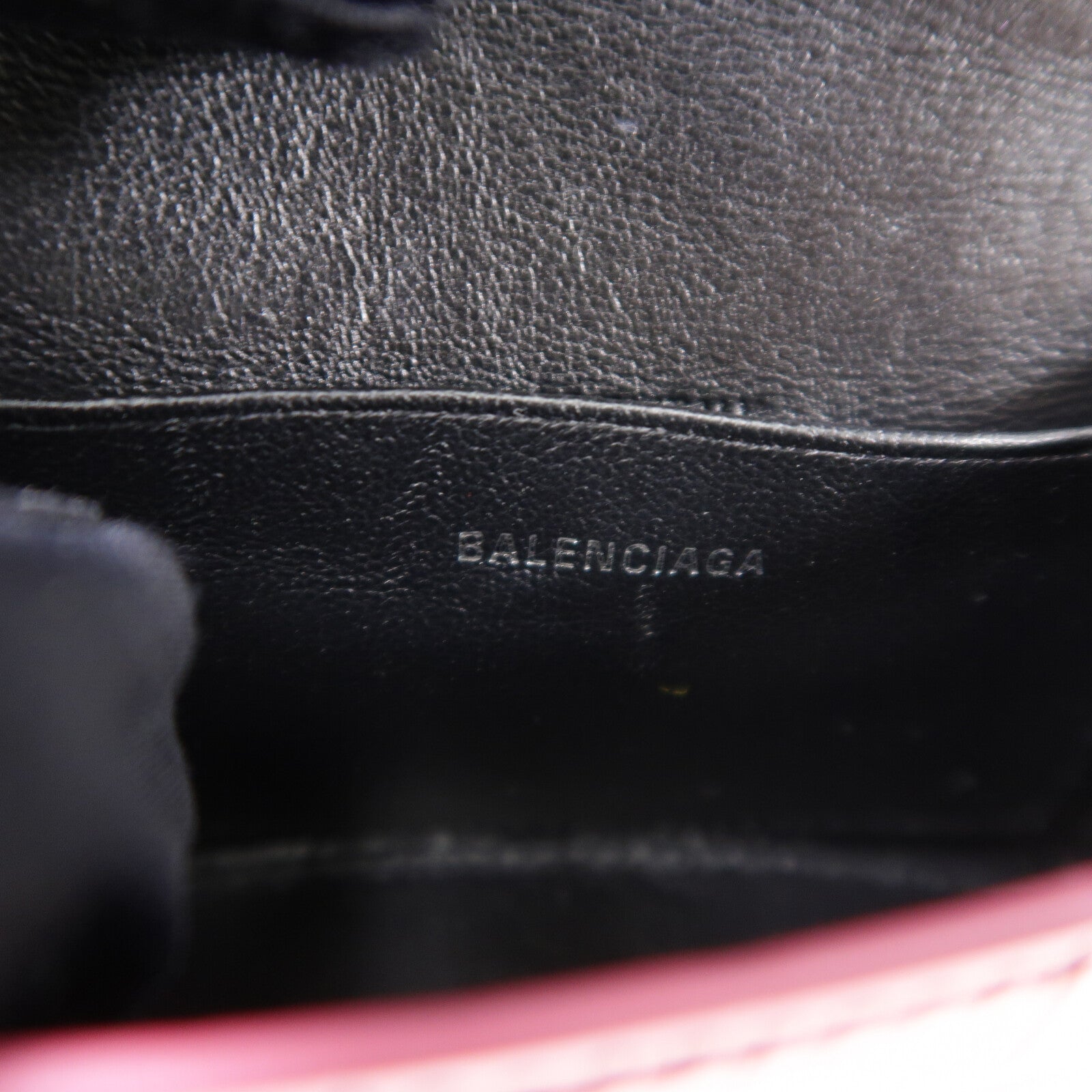 BALENCIAGA 牛皮皮革Hourglass Nano鏈帶手挽肩背兩用袋