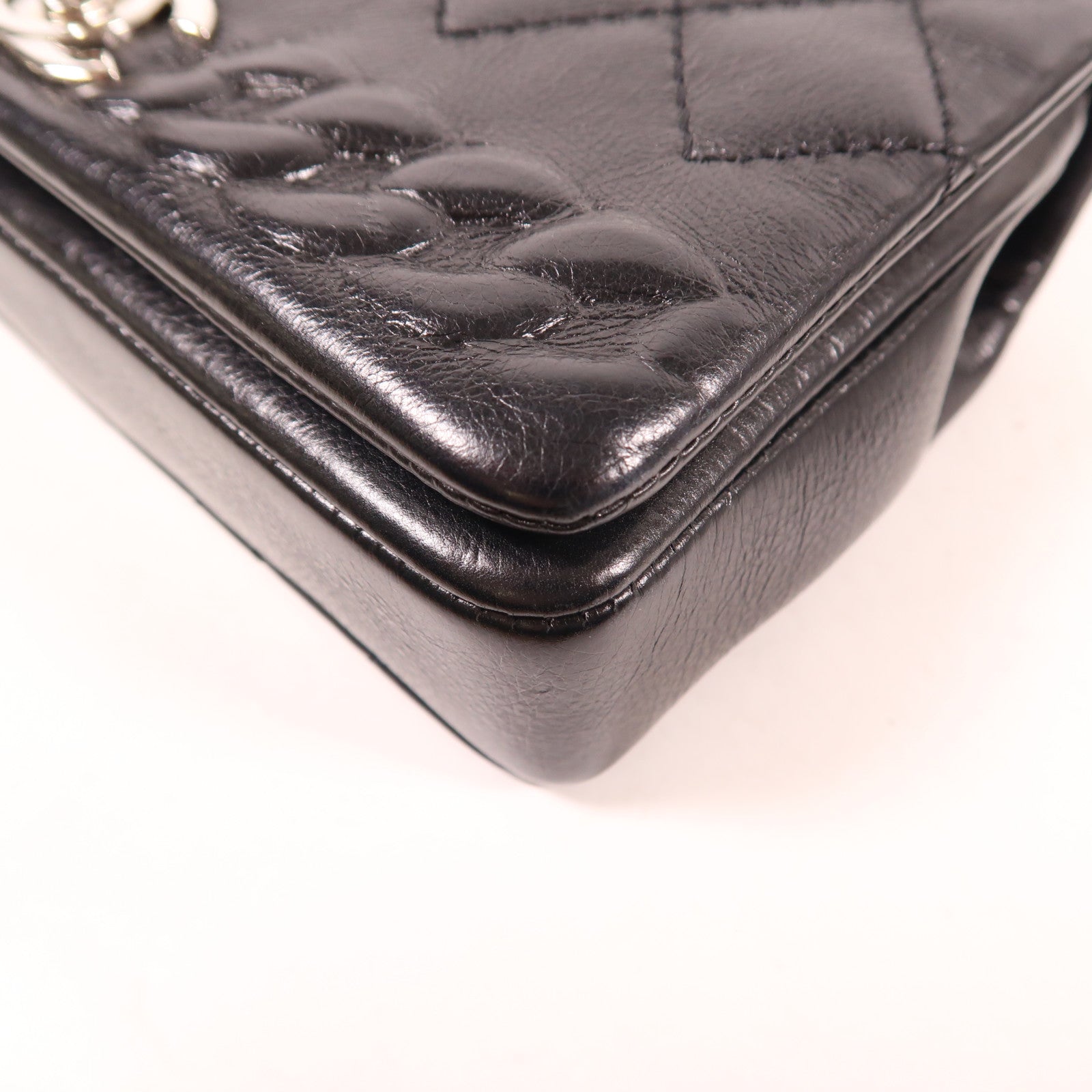 CHANEL 【激減優惠】牛皮皮革Chain Shoulder銀扣鏈帶肩背袋