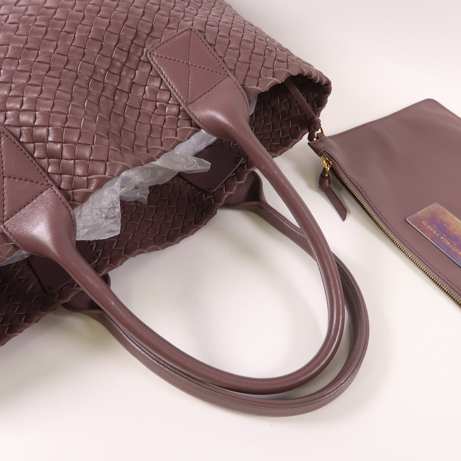 BOTTEGA VENETA BV Tote Bag Lambskin Leather Purple 141498