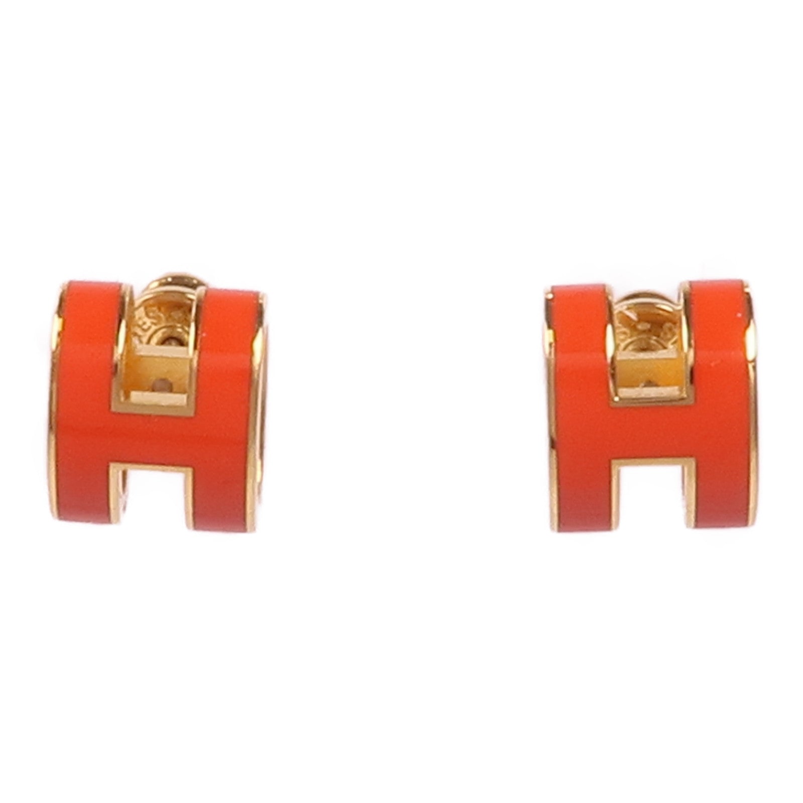 HERMES 金屬Pop H金扣耳環
