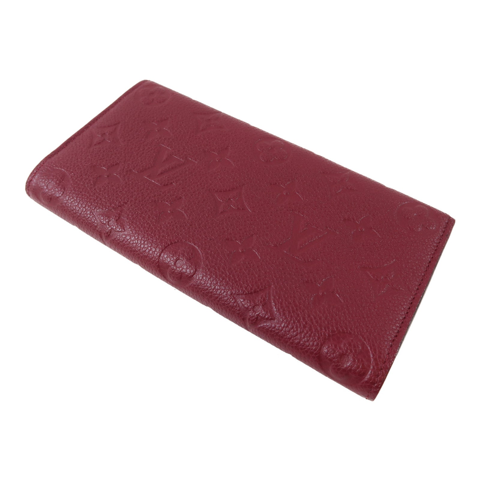 LOUIS VUITTON Monogram Empreinte Emilie Wallet金扣長錢包紅色