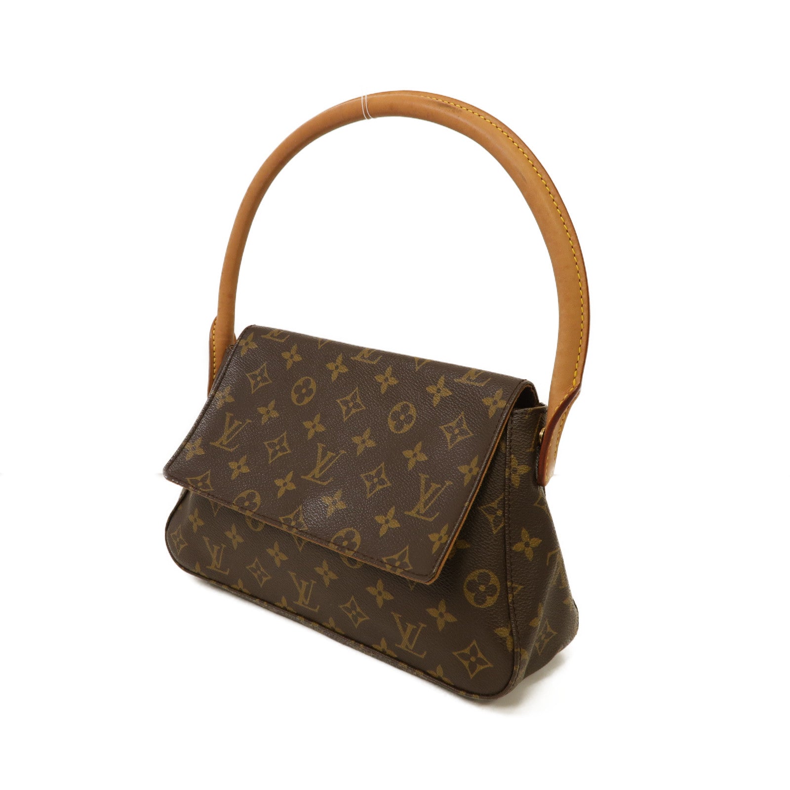 LOUIS VUITTON Monogram Mini Looping Shoulder Bag金扣肩背袋啡色