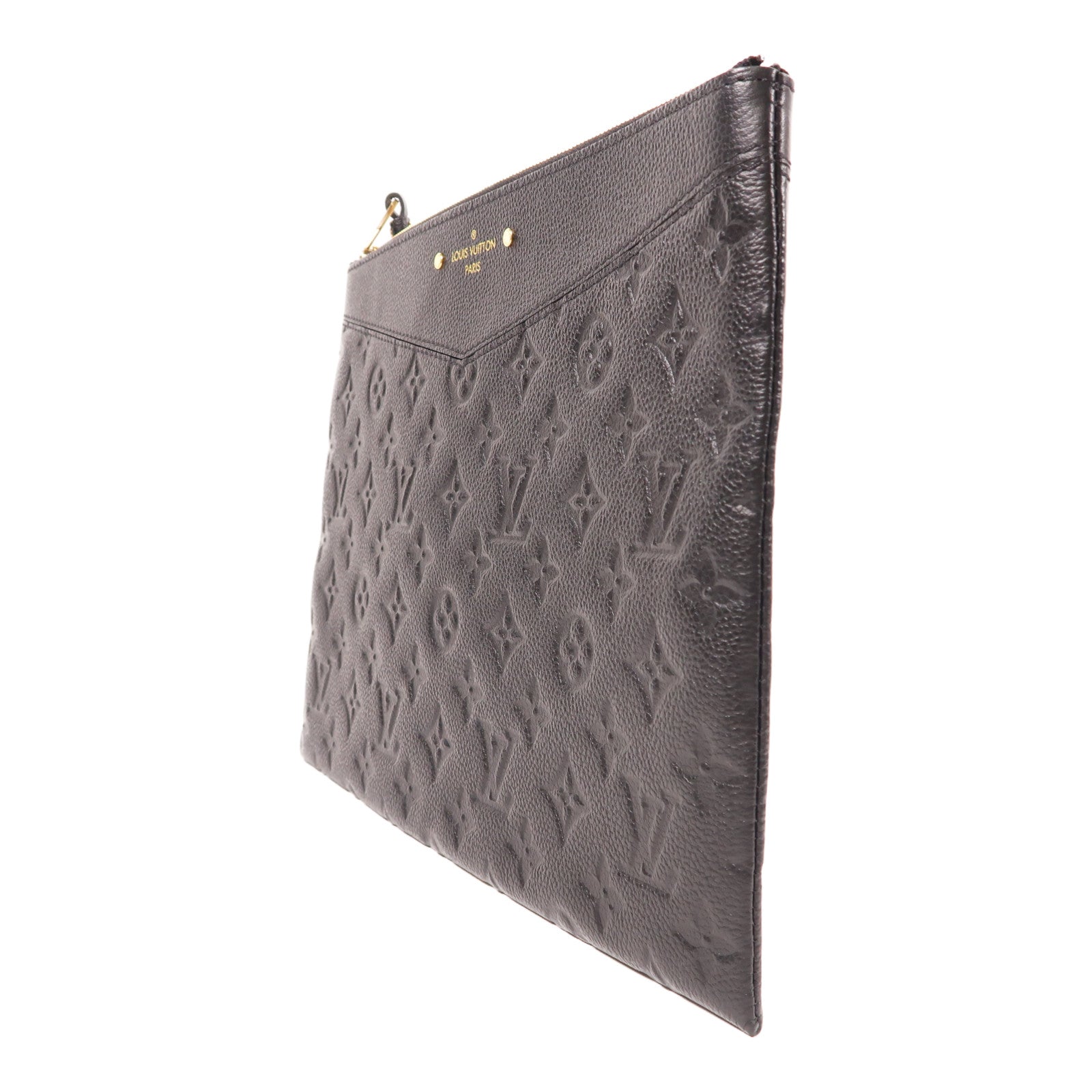 LOUIS VUITTON Monogram Empreinte Daily Pouch金扣手拿包黑色