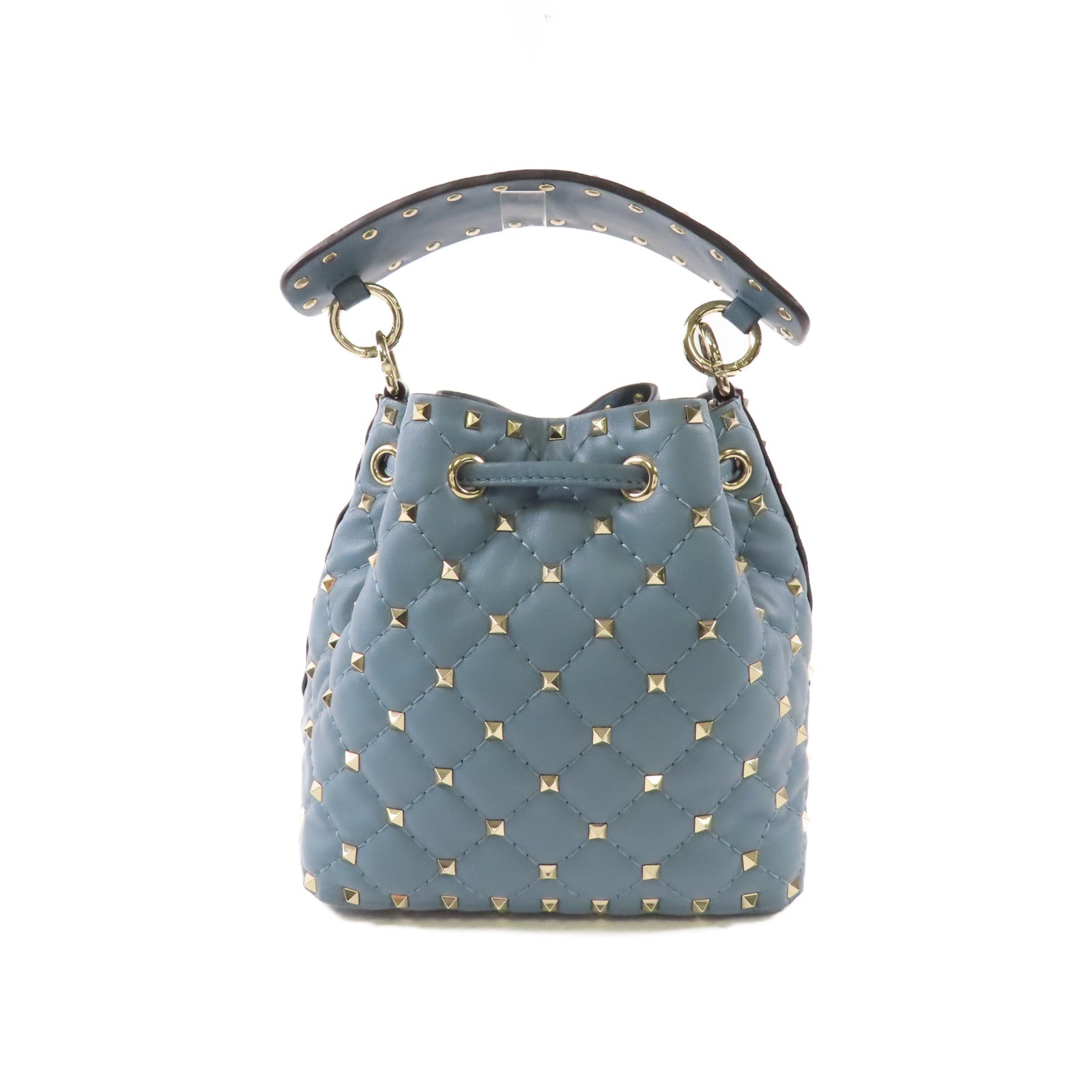 Valentino 牛皮皮革Mini Bucket Bag銀扣鏈帶手挽肩背兩用袋
