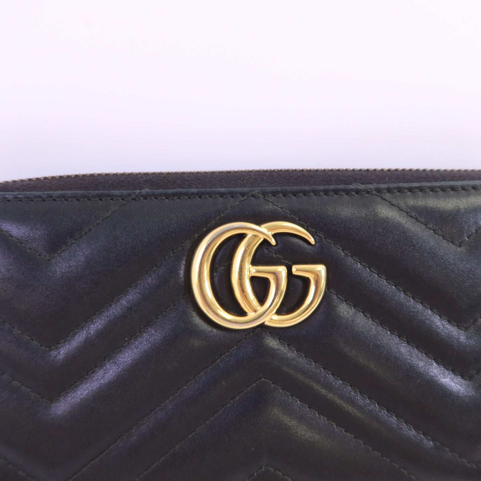 GUCCI 【激減優惠】牛皮皮革GG Marmont Long Wallet金扣拉鏈長錢包