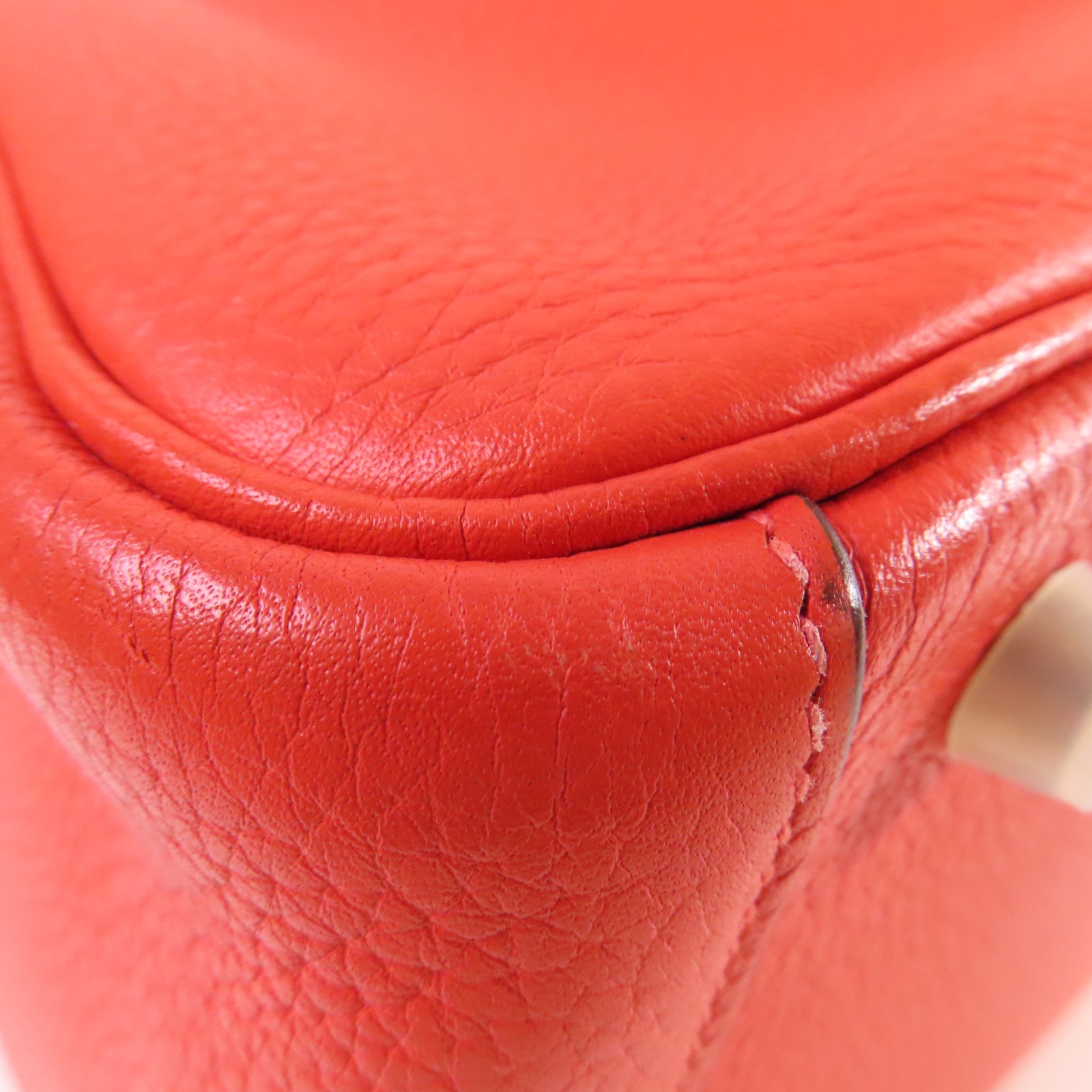 HERMES 【激減優惠】Clemence皮革Lindy 30 Shoulder Bag銀扣肩背袋Orange橙色