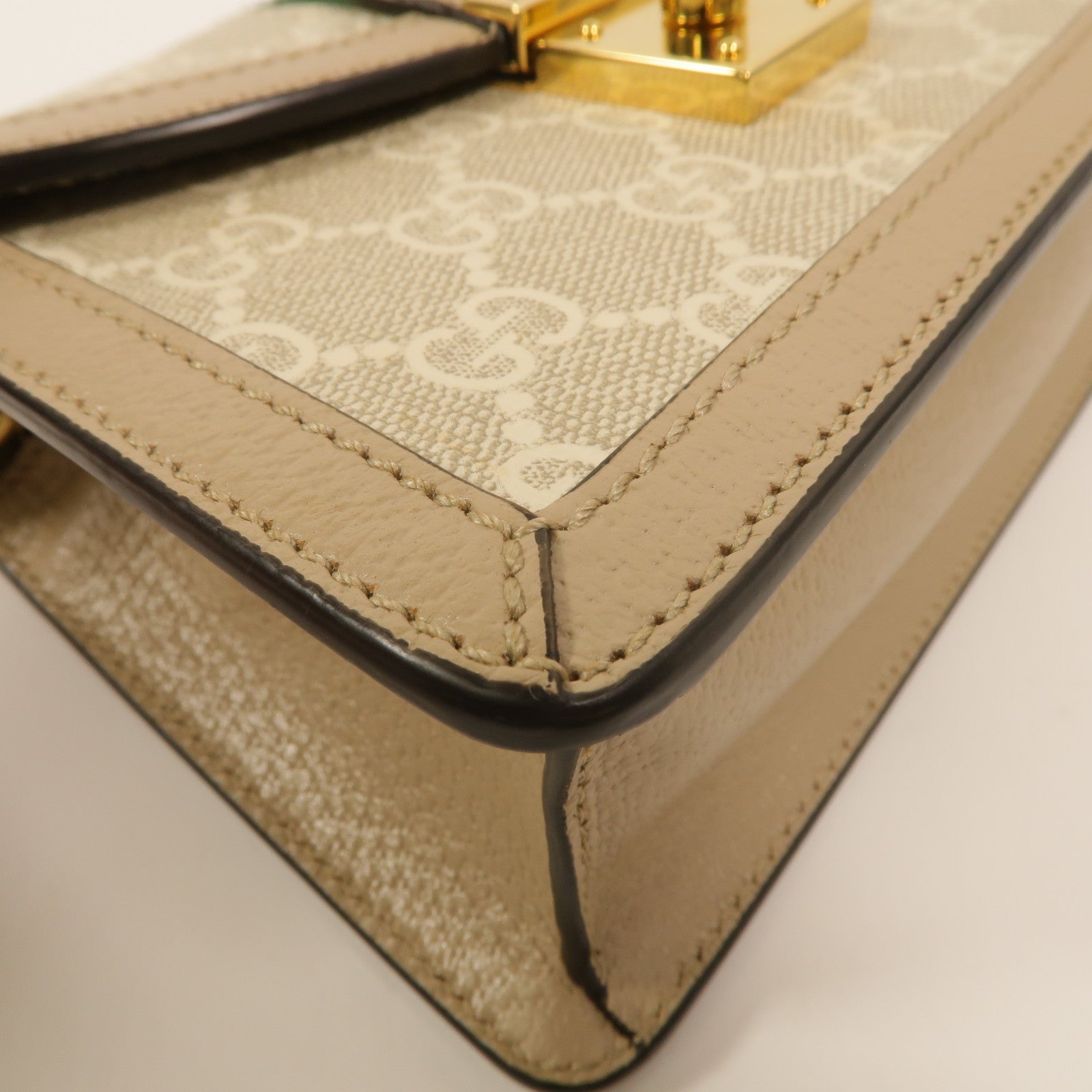 GUCCI 塗層帆布Ophidia GG鏈帶手挽肩背兩用袋