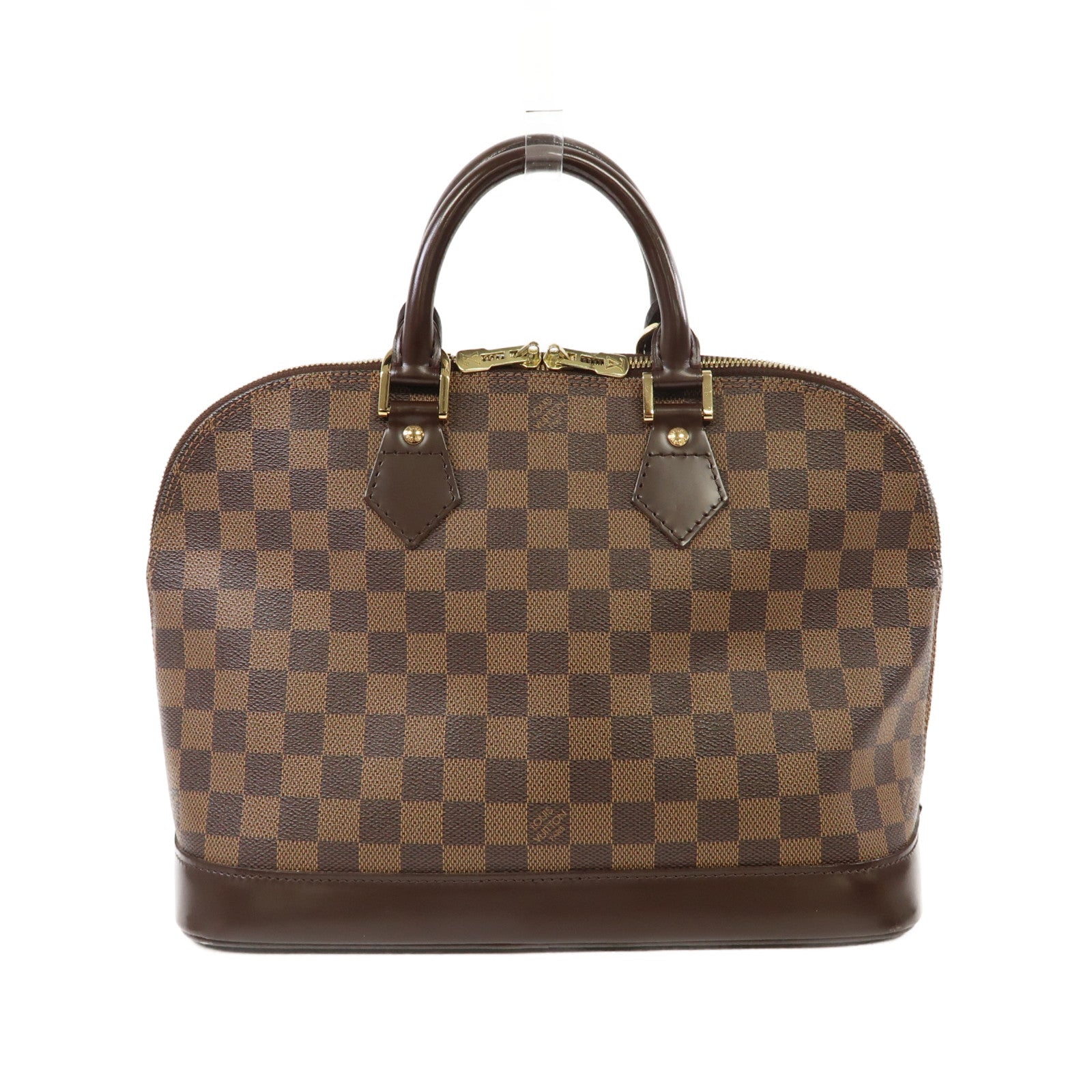 LOUIS VUITTON Damier Ebene Alma MM金扣手挽袋啡色