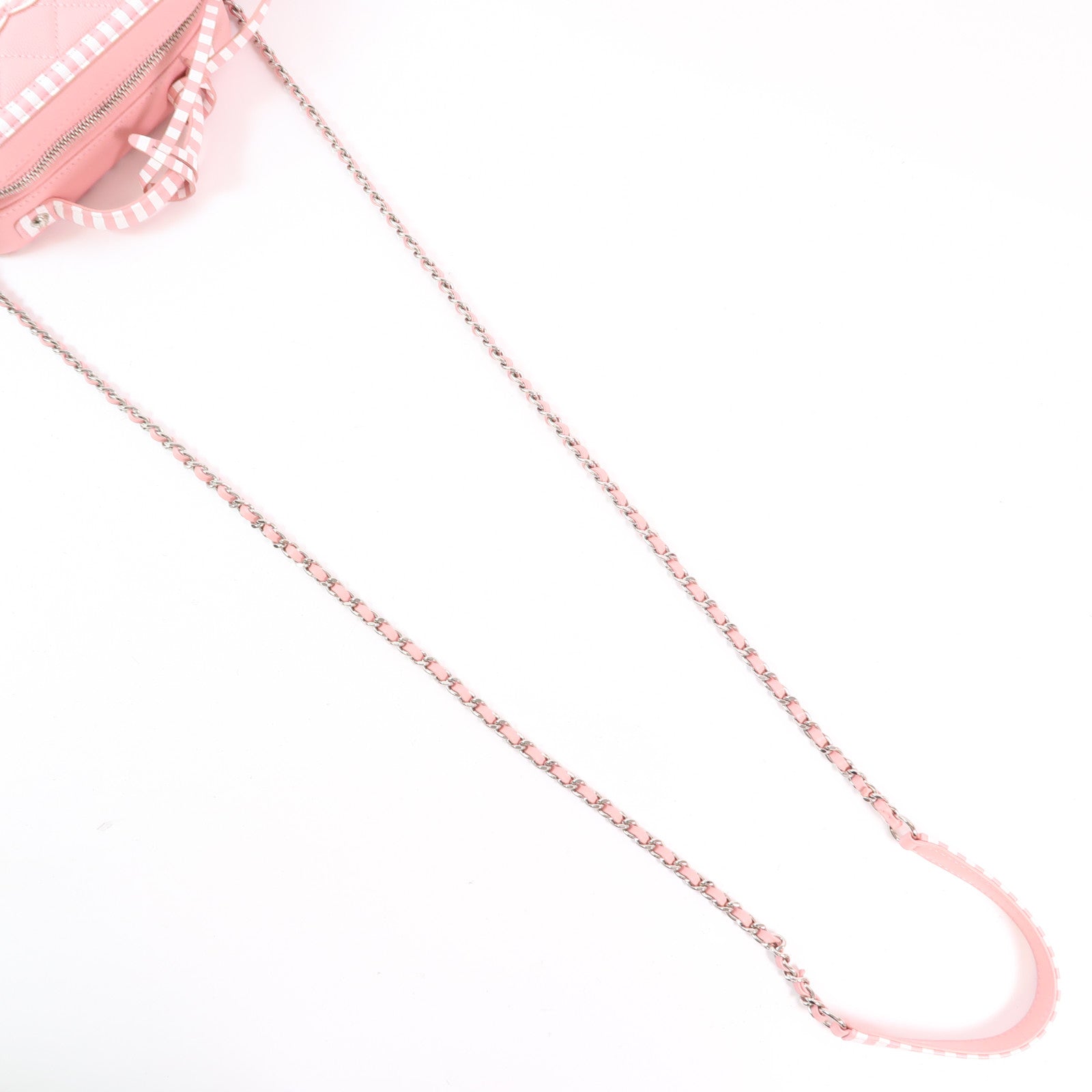 CHANEL 牛皮皮革Vanity Case銀扣手挽肩背兩用袋