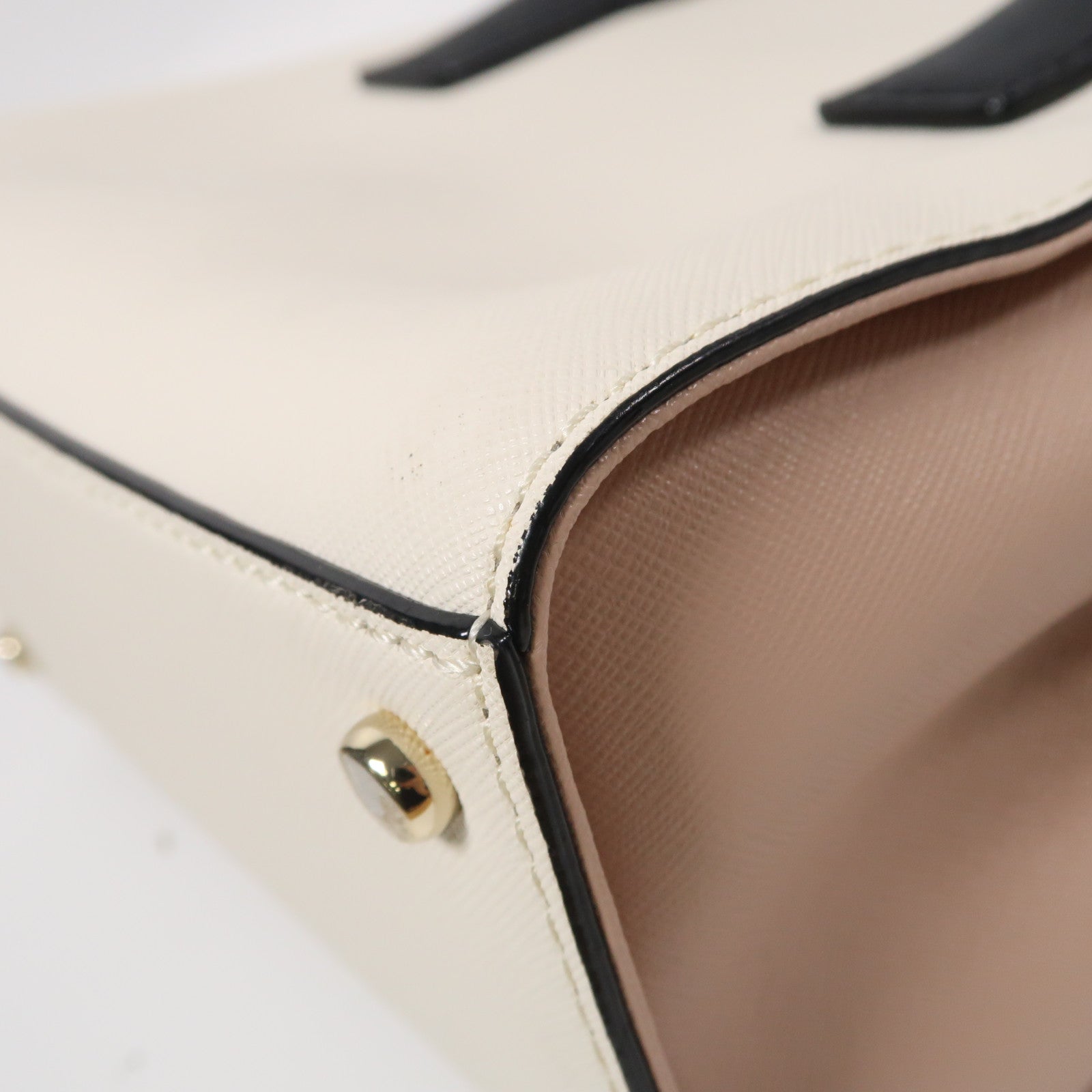 Kate Spade 牛皮皮革2 Way Shoulder Bag金扣手挽肩背兩用袋黑色/白色