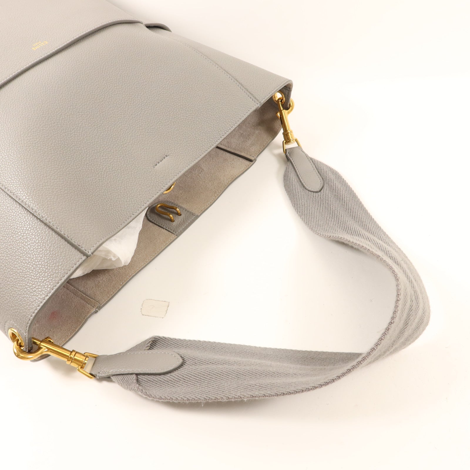 CELINE 牛皮皮革Sangle Bucket金扣肩背袋
