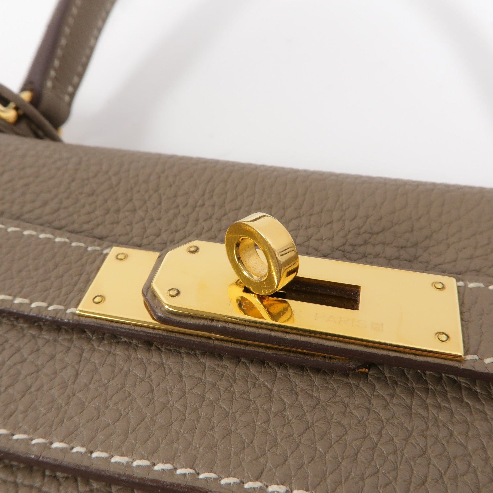 HERMES Togo皮革Kelly 28手挽肩背兩用袋Etoupe