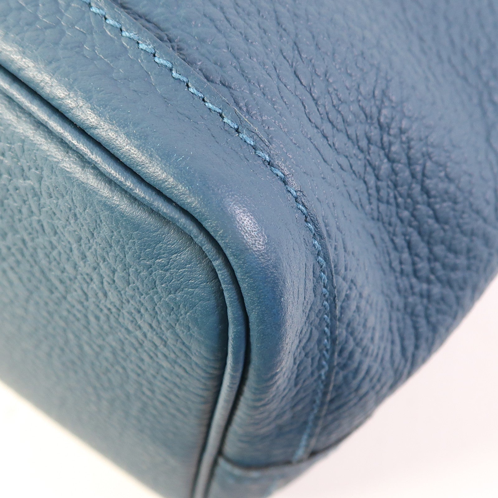 HERMES Negonda皮革Garden Party PM手挽袋Bleu Outremer