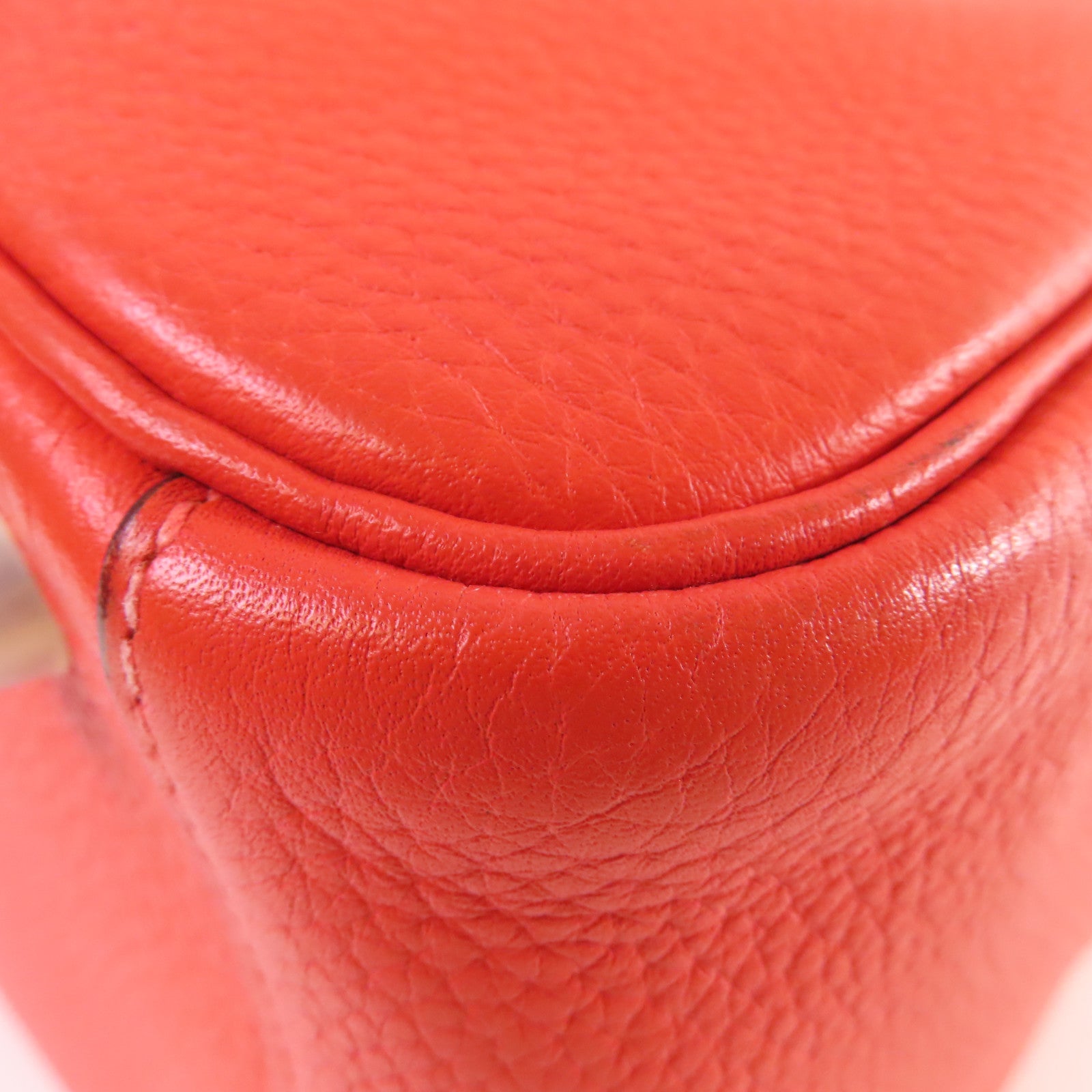 HERMES 【激減優惠】Clemence皮革Lindy 30 Shoulder Bag銀扣肩背袋Orange橙色