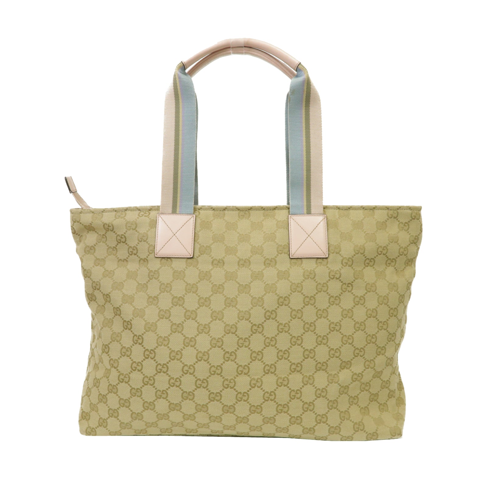 GUCCI 【激減優惠】帆布Tote Bag金扣手挽袋啡色/粉紅色