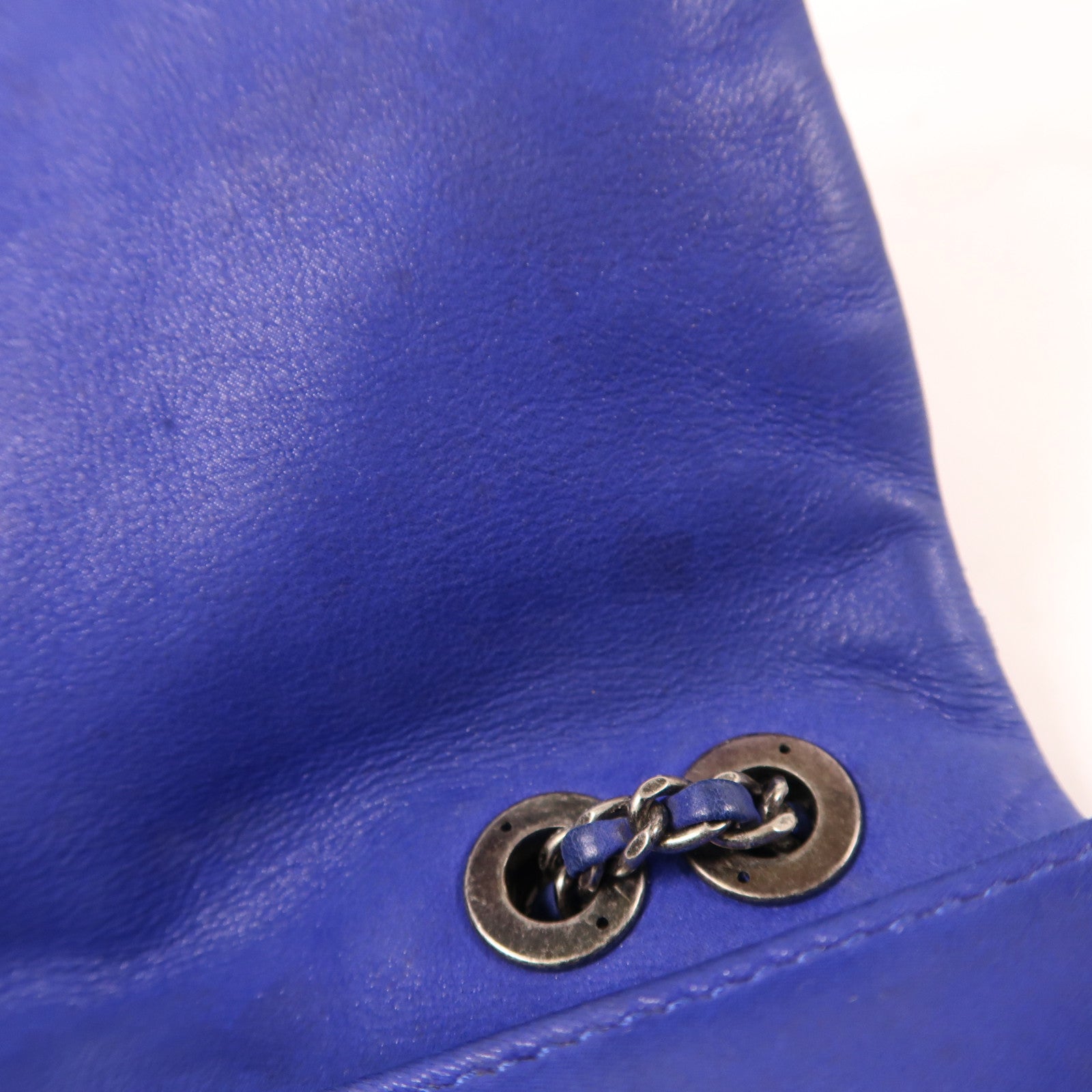 CHANEL 牛皮皮革Chain Shoulder銀扣鏈帶肩背袋