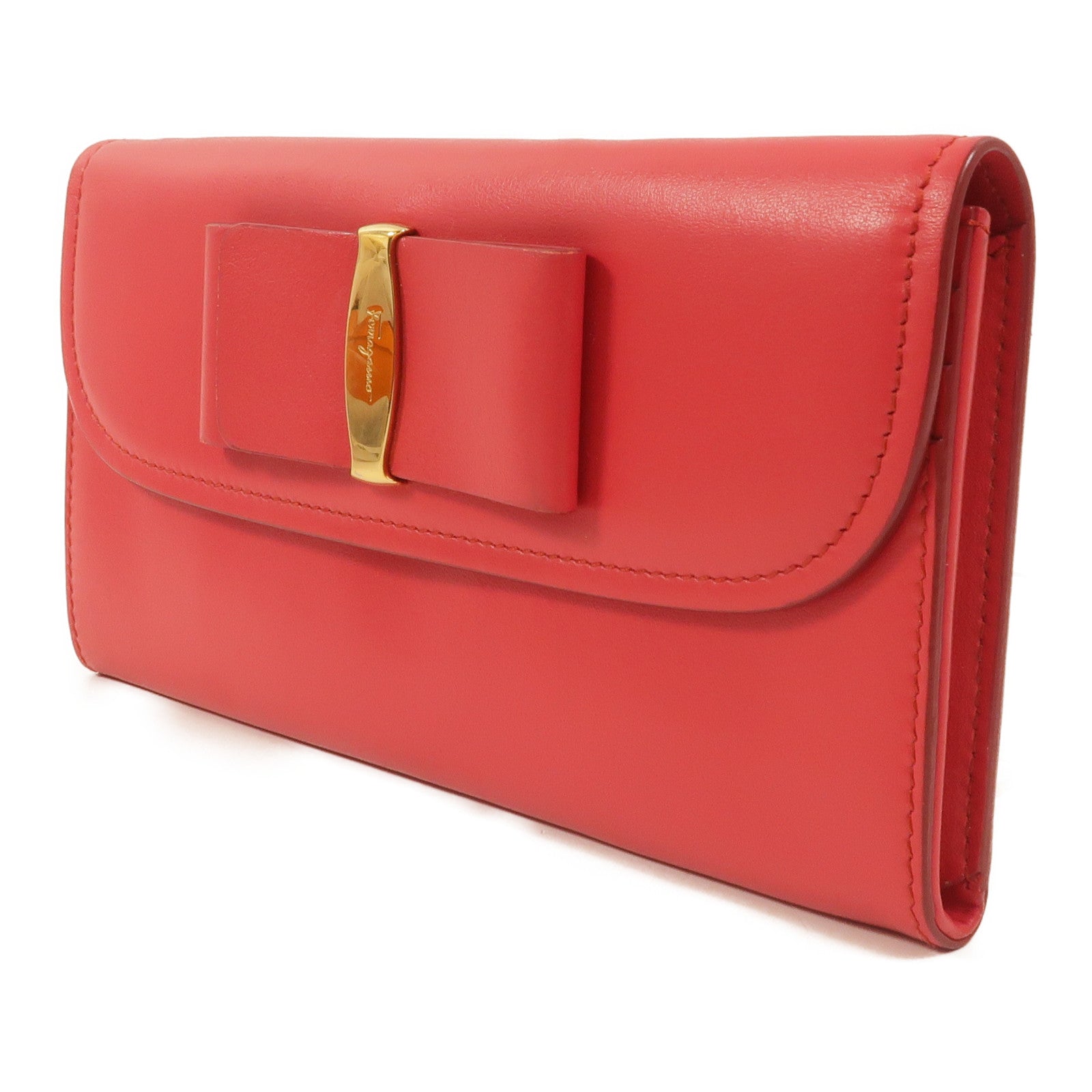 Salvatore Ferragamo 牛皮皮革Vara Bow Continental Wallet錢包