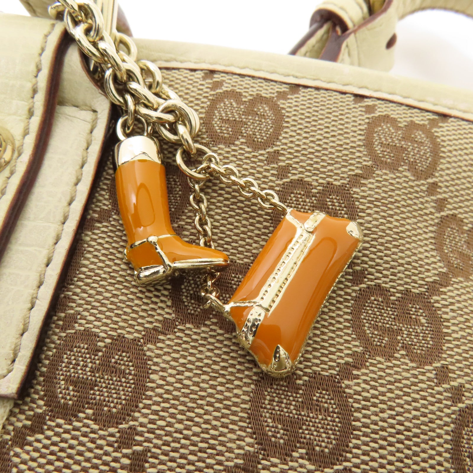 GUCCI 帆布Shouder Bag金扣肩背袋