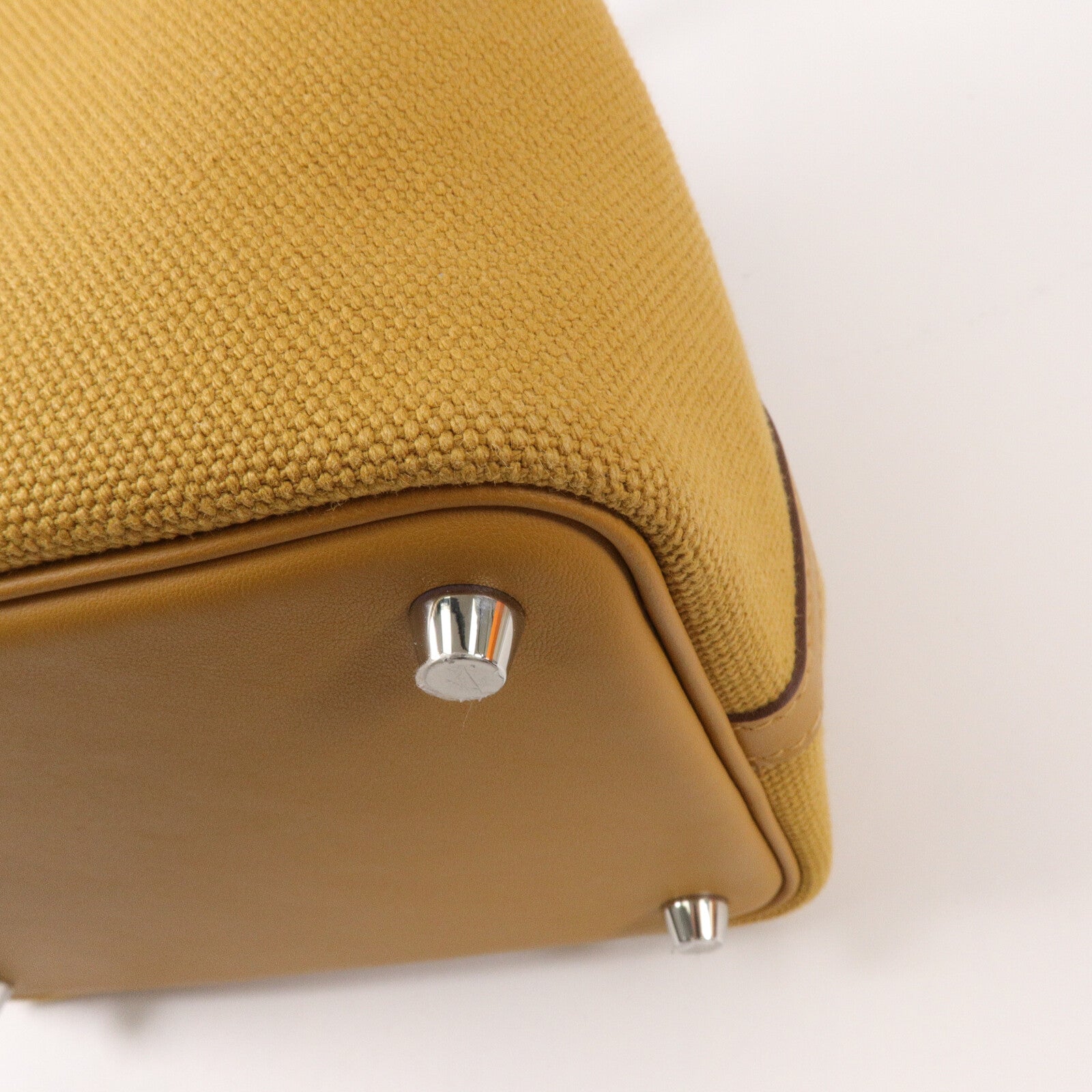 HERMES 帆布Picotin PM手挽袋Seasame