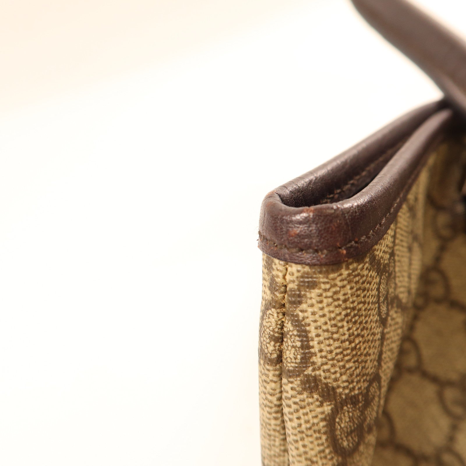 GUCCI 塗層帆布GG Supreme Tote Bag銀扣肩背袋啡色