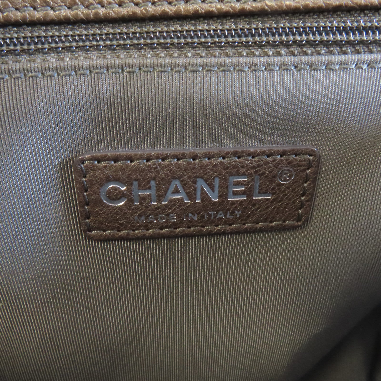 CHANEL **【激減優惠】粗花呢牛皮皮革Boy Shoulder Bag銀扣肩背袋啡色/灰色