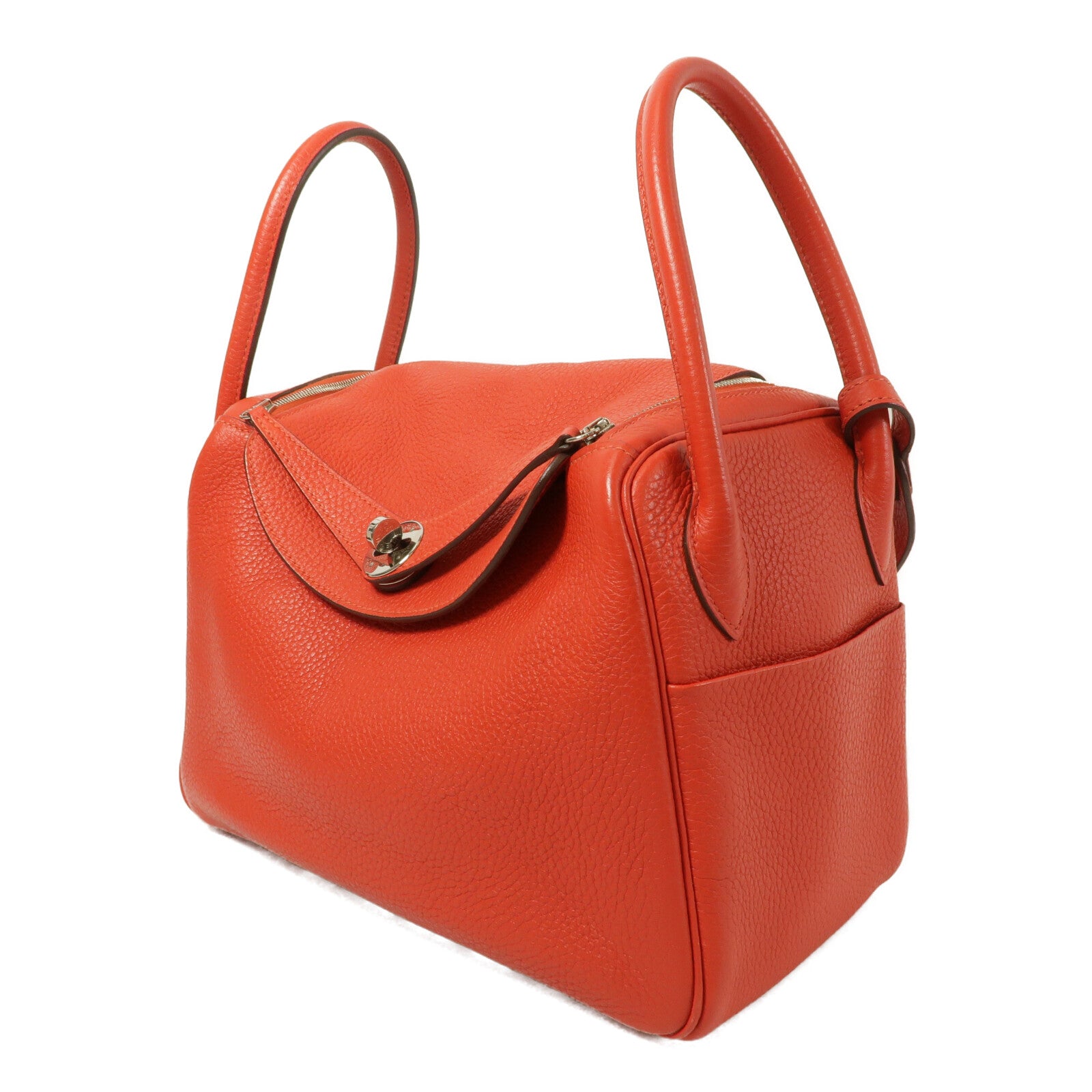 HERMES Clemence皮革Lindy 26手挽肩背兩用袋Geranium