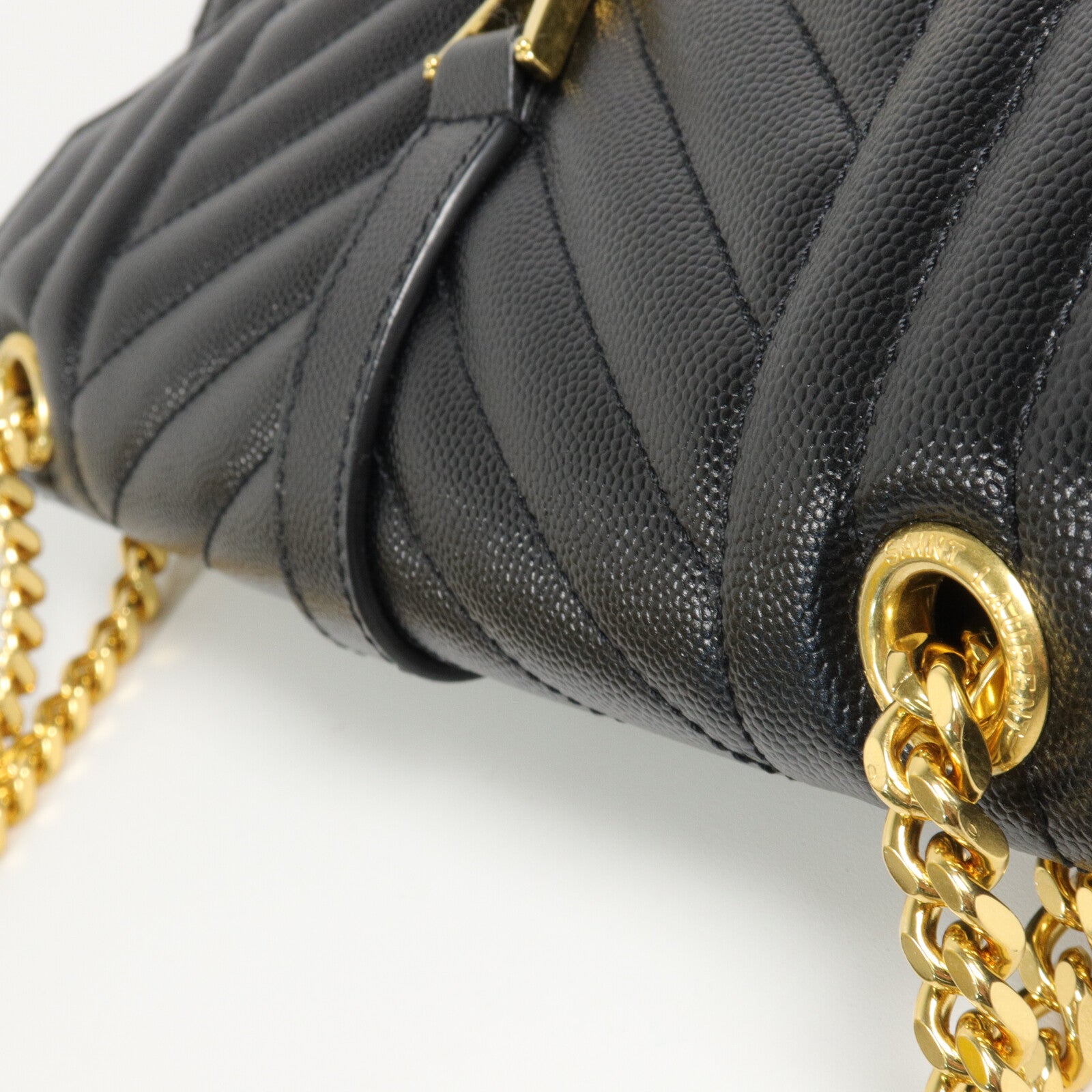 SAINT LAURENT 牛皮皮革Envelope Medium鏈帶肩背袋