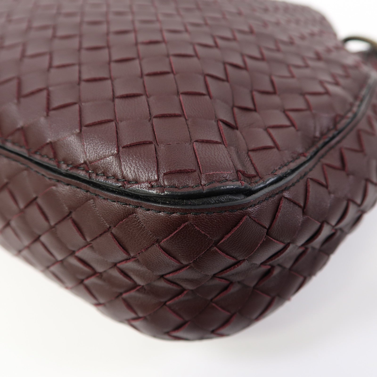 BOTTEGA VENETA 織紋皮革Intrecciato Loop Hobo Bag肩背袋紅色