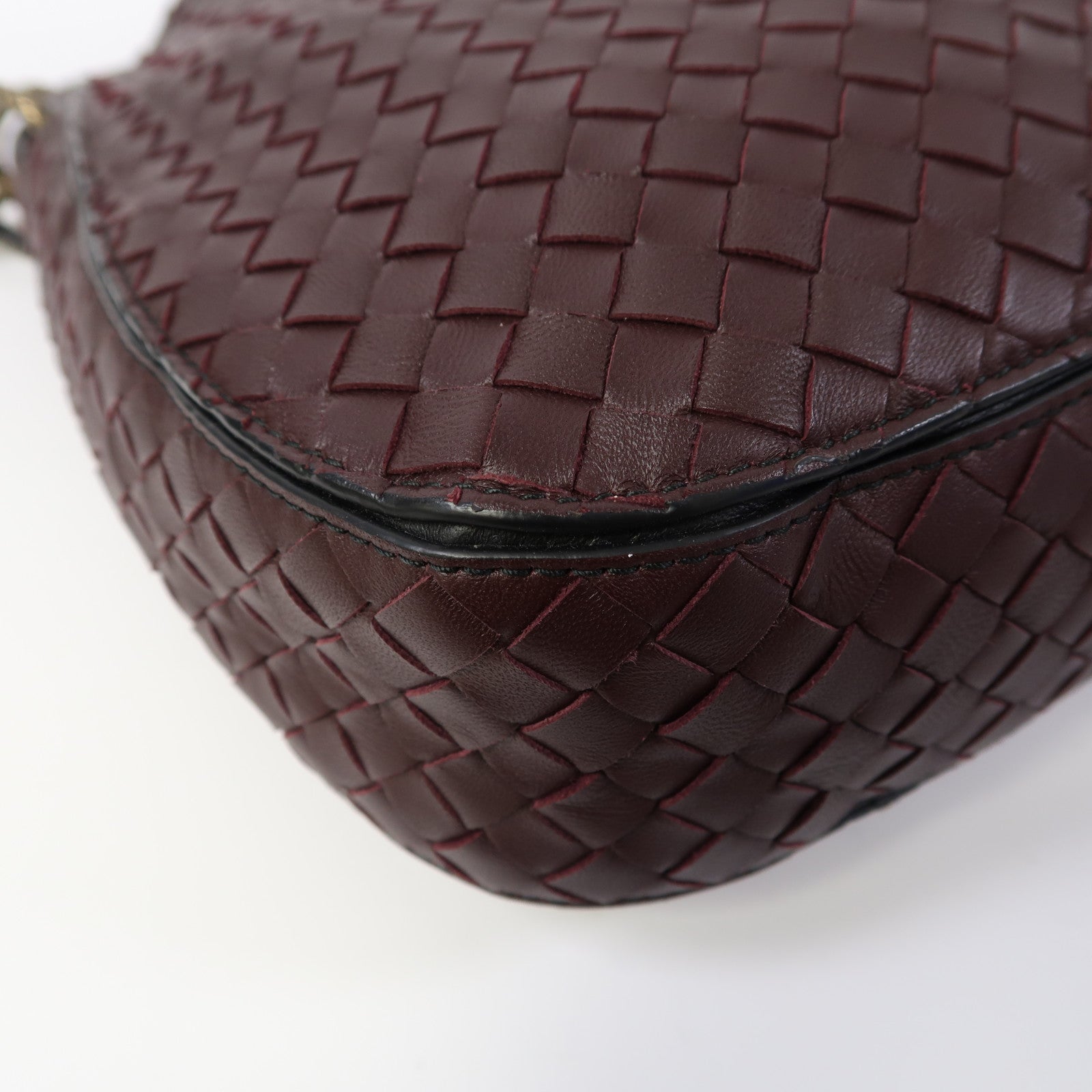 BOTTEGA VENETA 織紋皮革Intrecciato Loop Hobo Bag肩背袋紅色