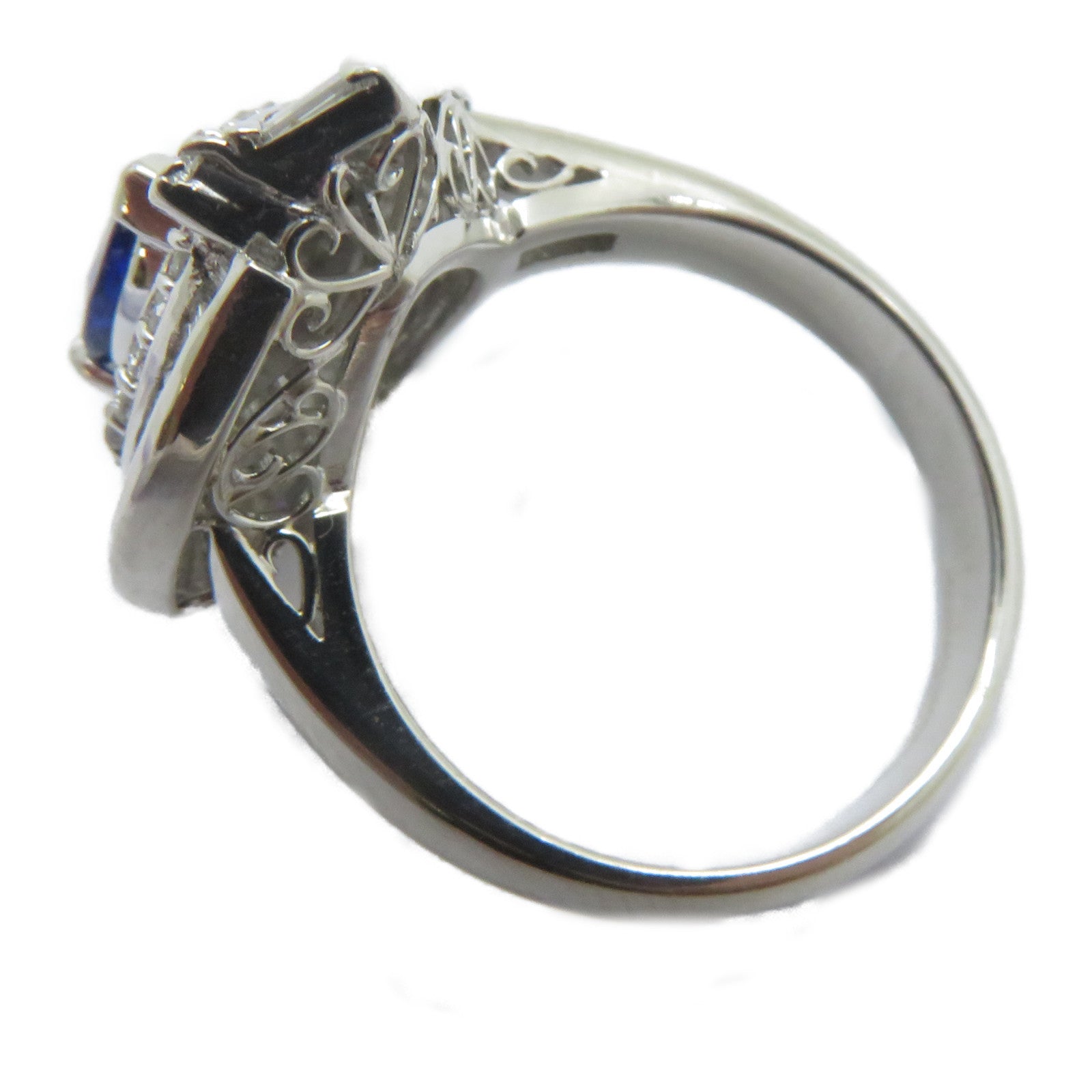 JEWELRY PT900鉑金Sapphire Ring 1.55ct藍寶石/1.17ct鑽石戒指US#6.25