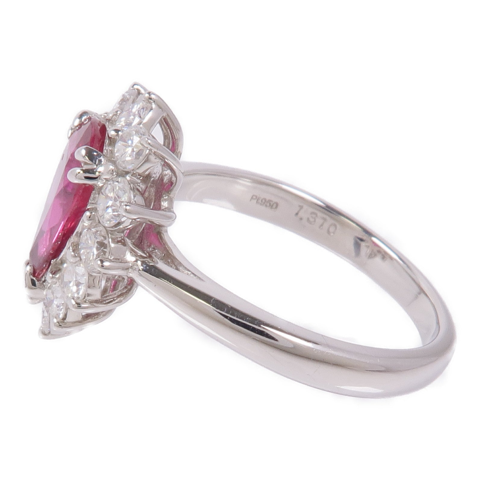 JEWELRY PT950鉑金Ruby/Diamond紅寶石/鑽石戒指US#6