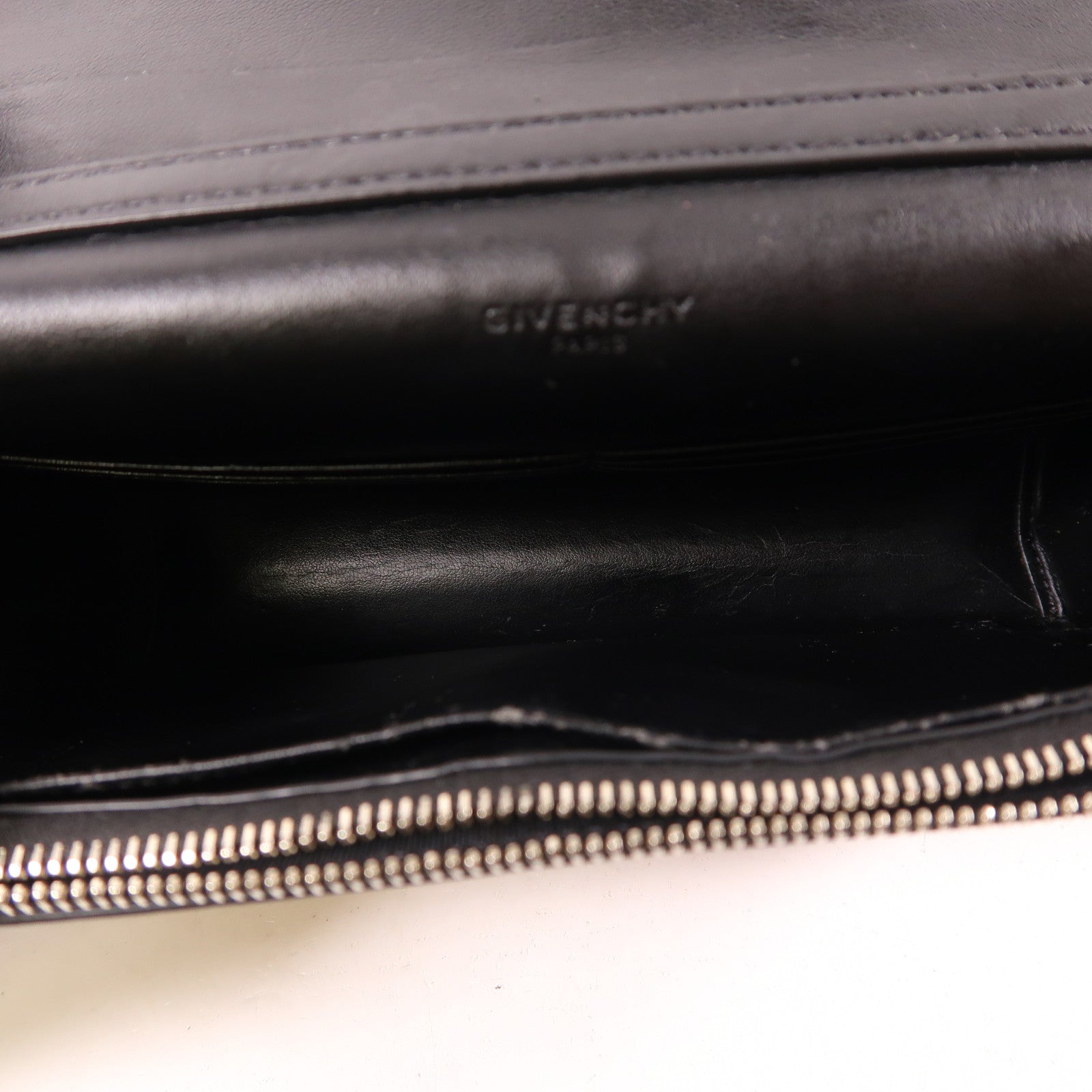 GIVENCHY SHW Chain Shoulder Bag Calfskin Leather Black Red