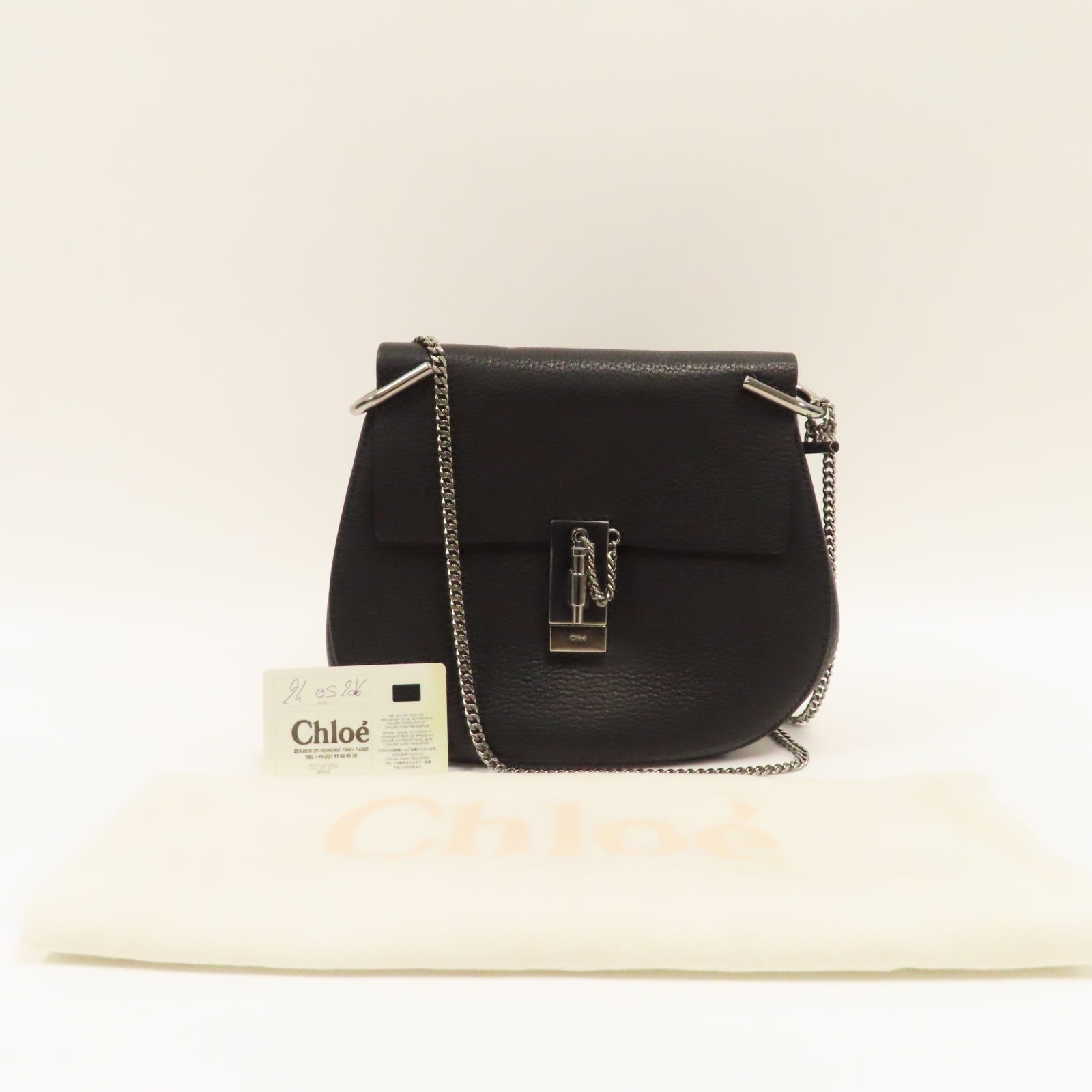 Chloe **【激減優惠】牛皮皮革Shoulder Bag鏈帶肩背袋黑色
