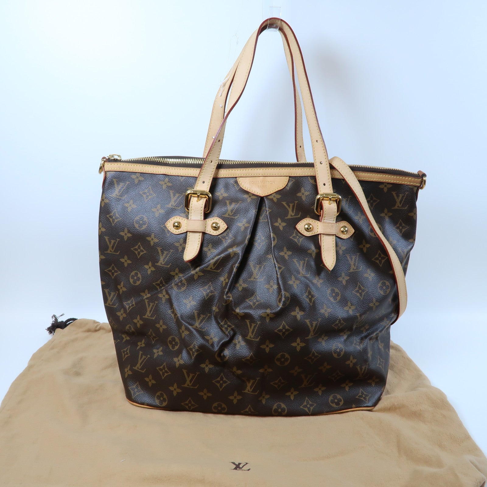 LOUIS VUITTON 【激減優惠】Monogram Palermo GM金扣手挽肩背兩用袋啡色