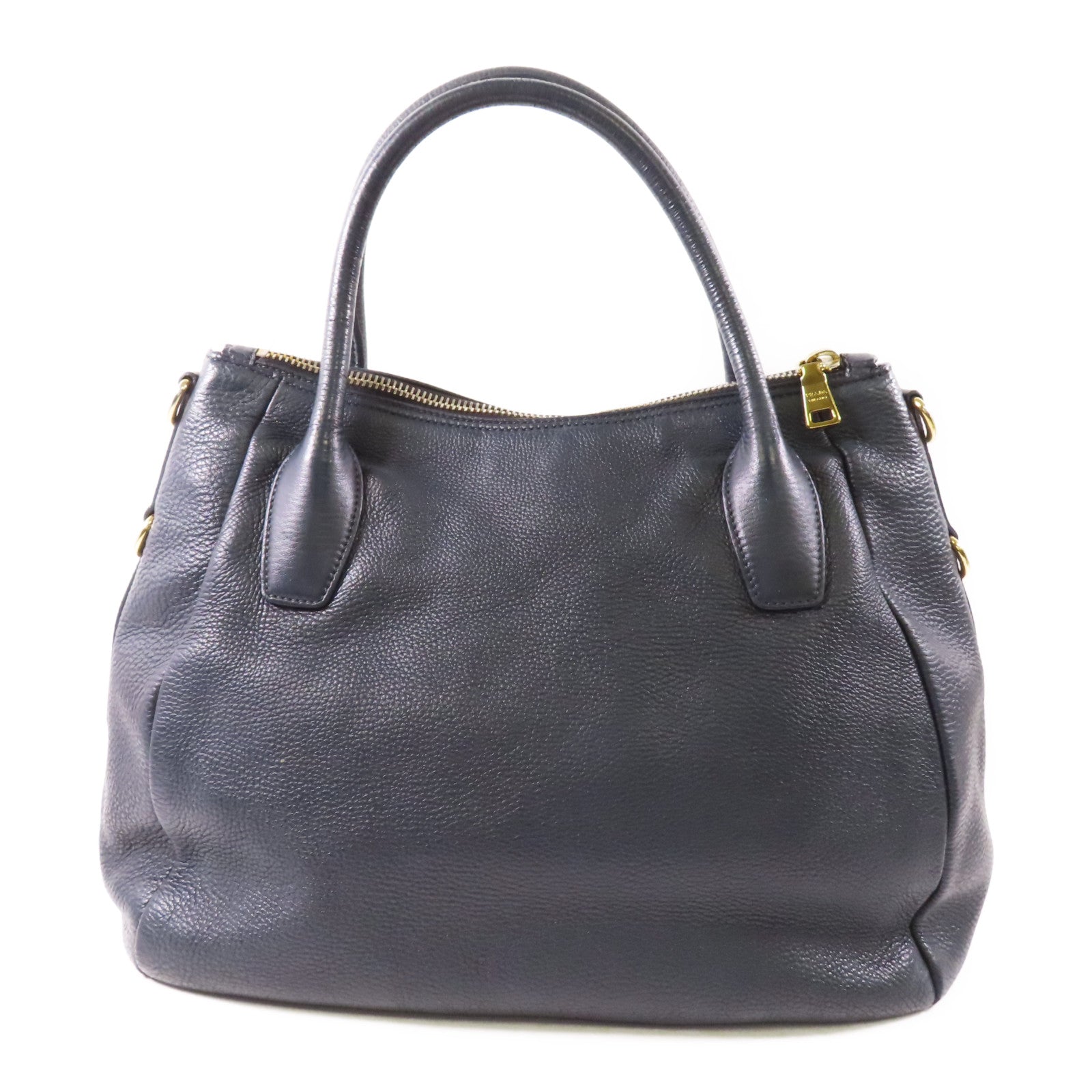 PRADA GHW Hand Bag Calfskin Leather Blue
