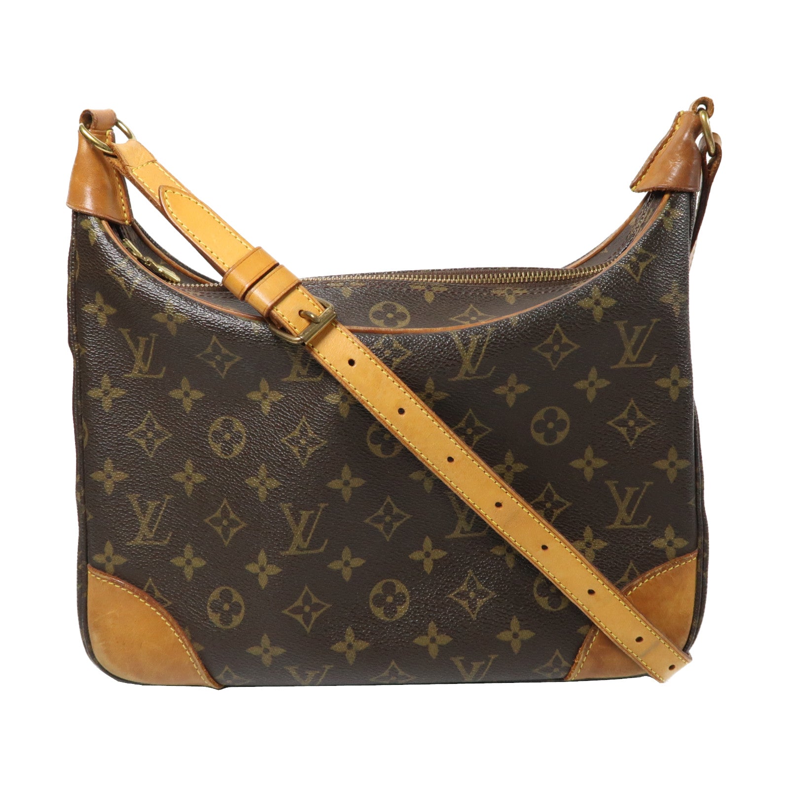 LOUIS VUITTON Monogram Boulogne金扣肩背袋啡色