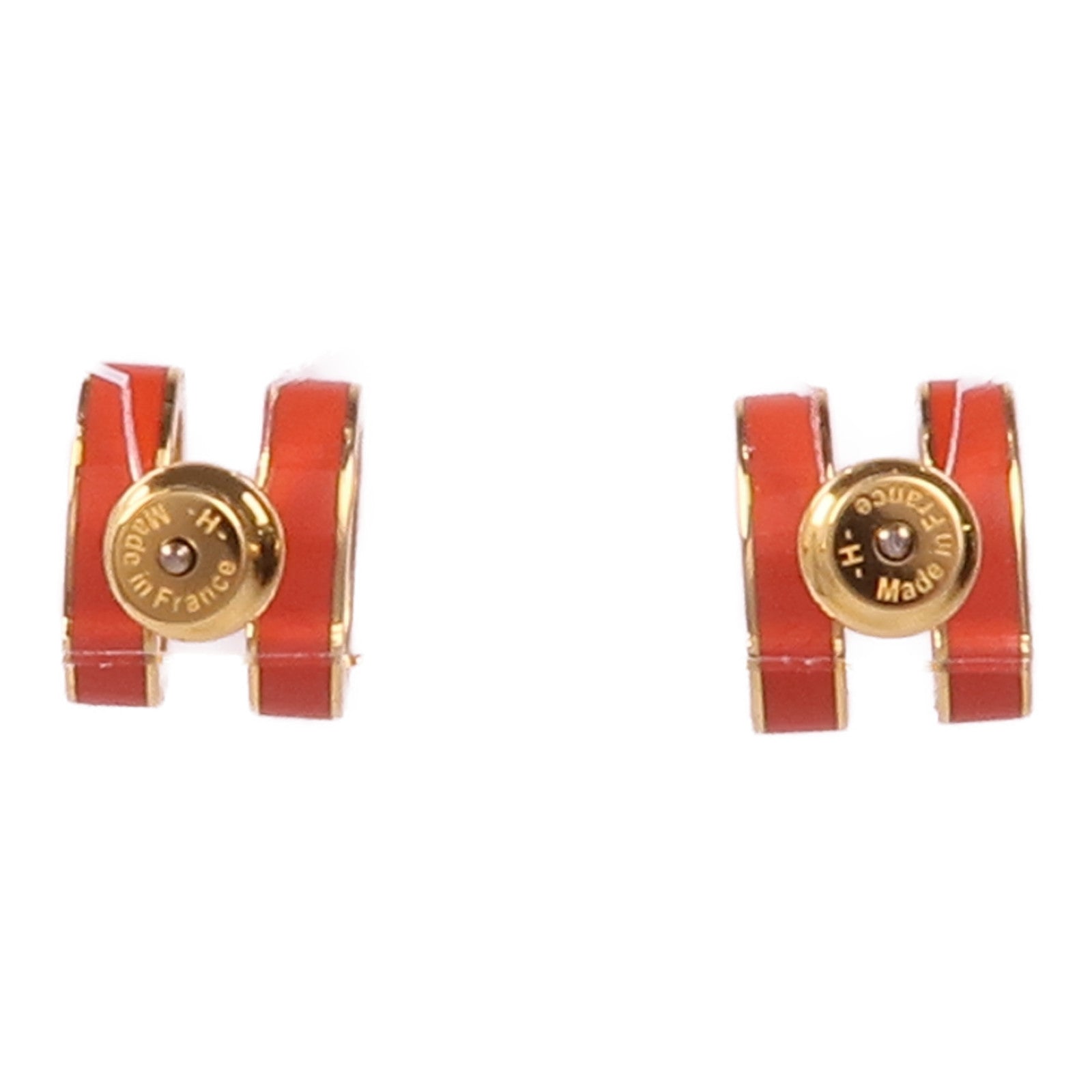 HERMES 金屬Pop H金扣耳環