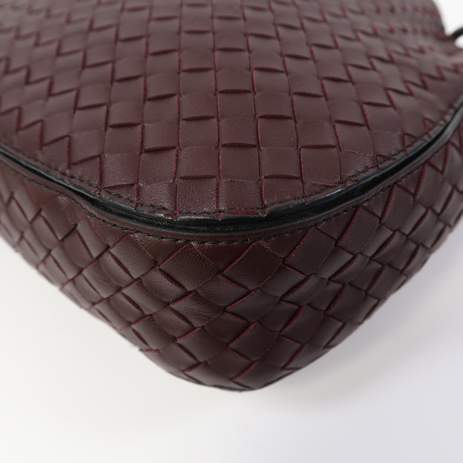 BOTTEGA VENETA 織紋皮革Intrecciato Loop Hobo Bag肩背袋紅色