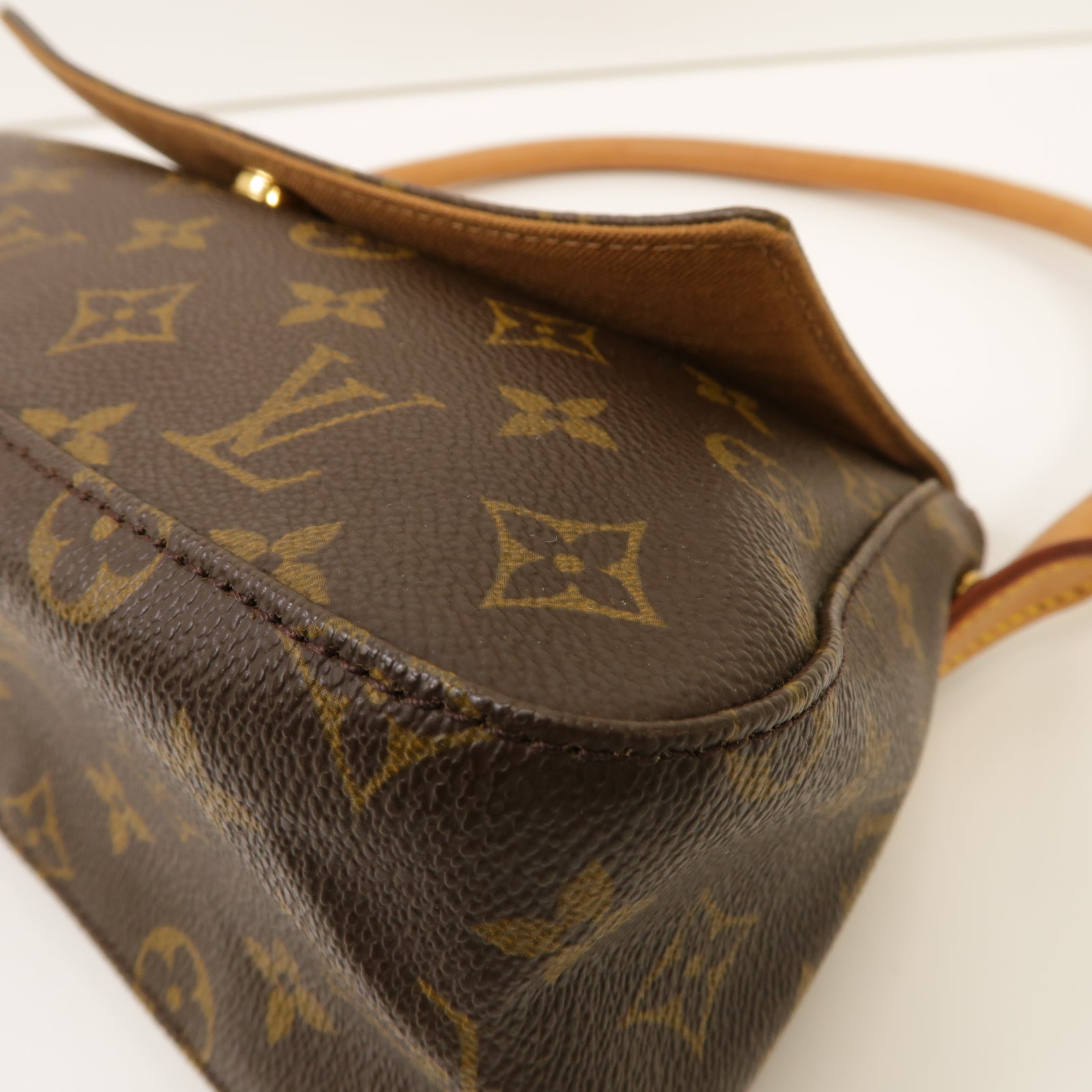 LOUIS VUITTON Monogram Mini Looping Shoulder Bag金扣肩背袋啡色