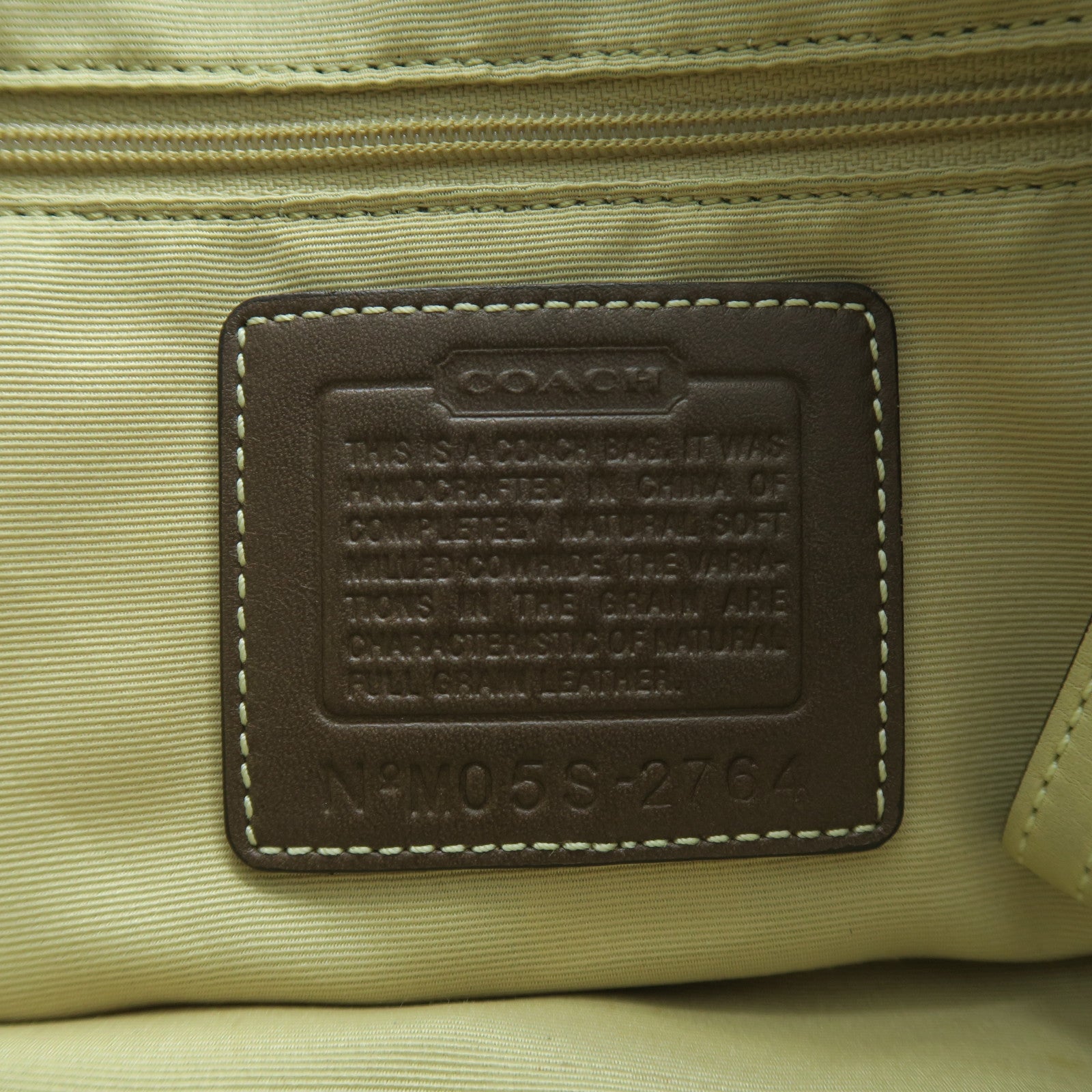 COACH 【激減優惠】牛皮皮革Shoulder Bag銀扣肩背袋淺褐色