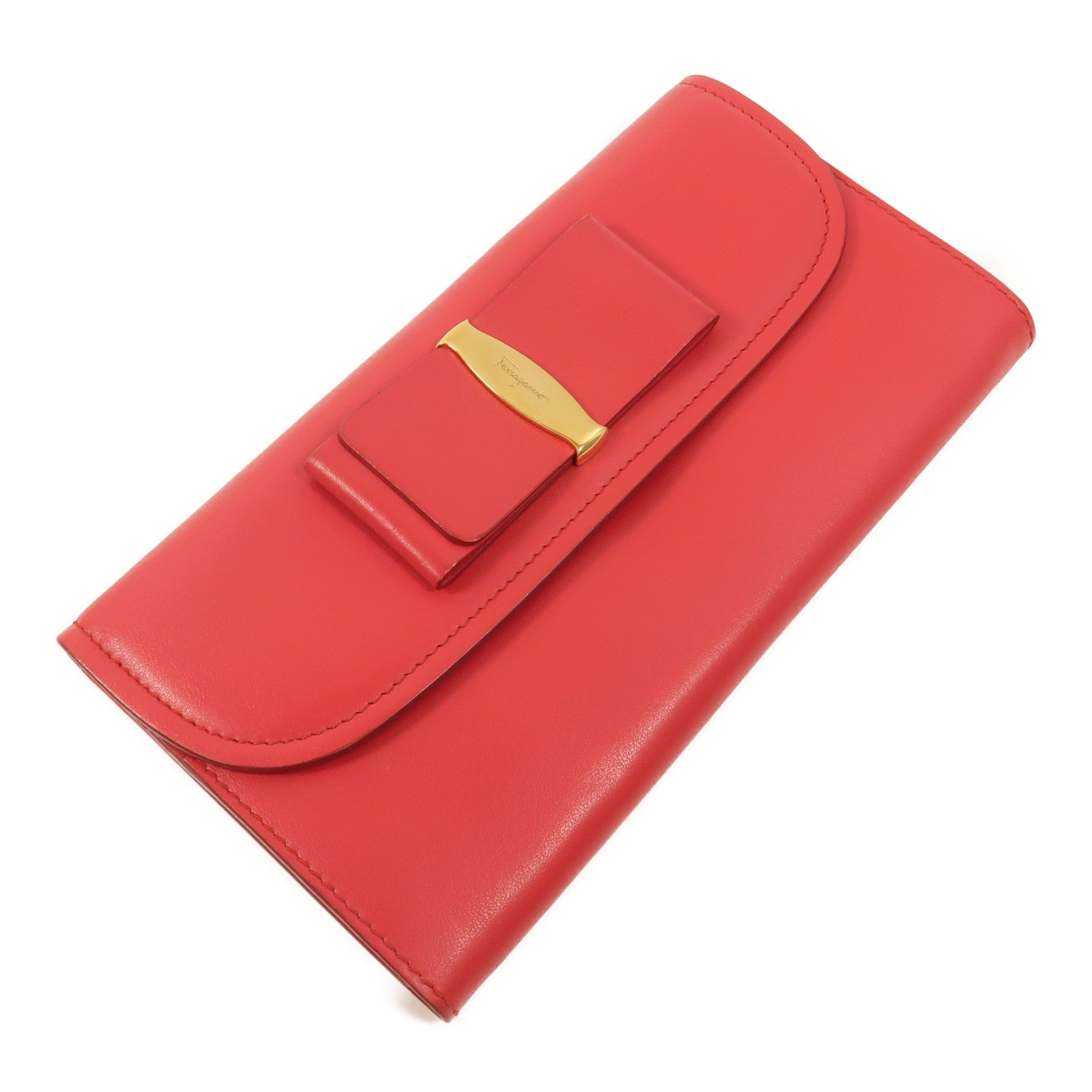 Salvatore Ferragamo 牛皮皮革Vara Bow Continental Wallet錢包