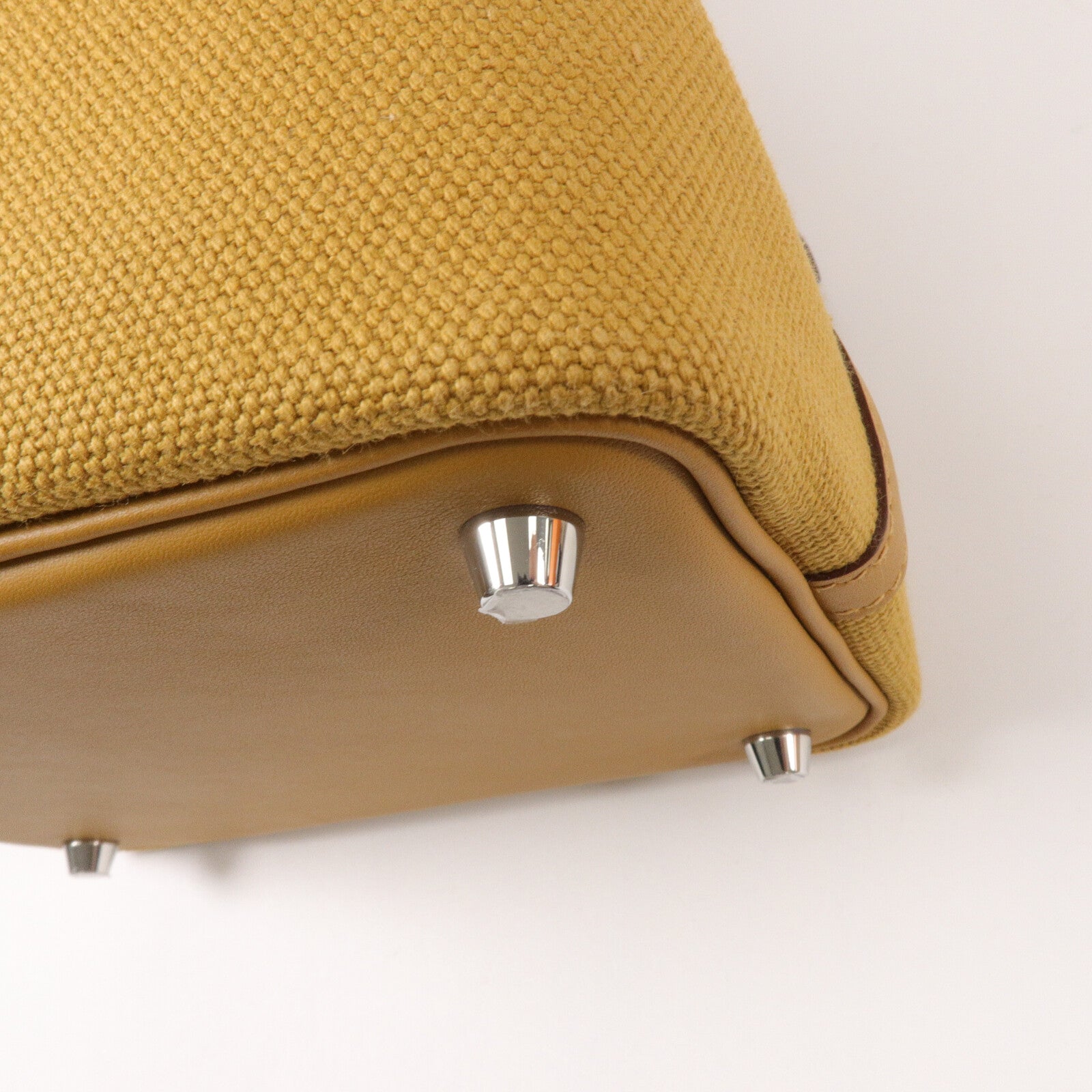HERMES 帆布Picotin PM手挽袋Seasame