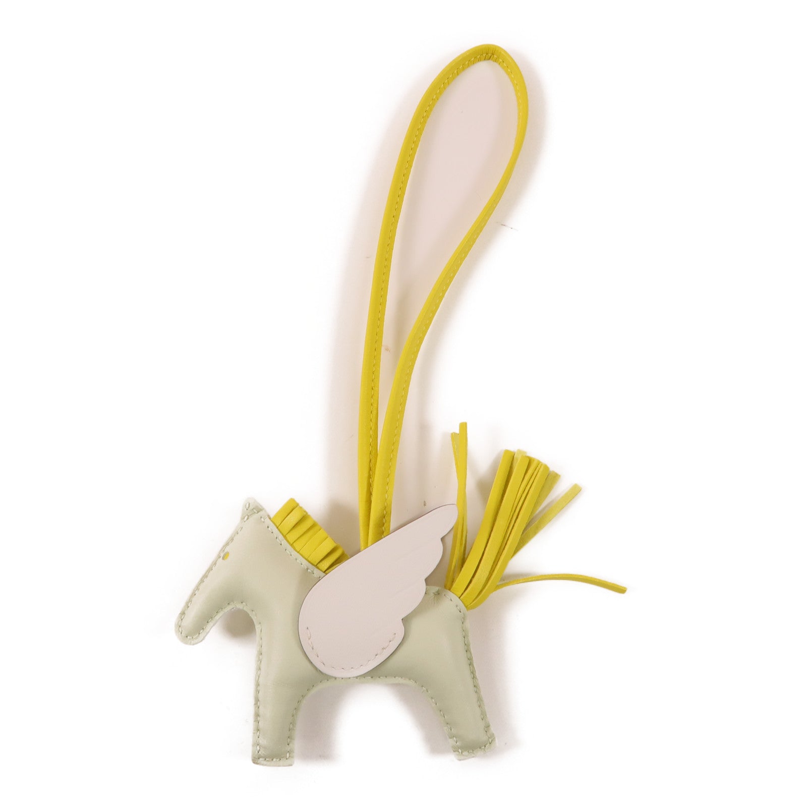 HERMES 【激減優惠】Swift皮革Rodeo Pegase PM掛飾White/Yellow