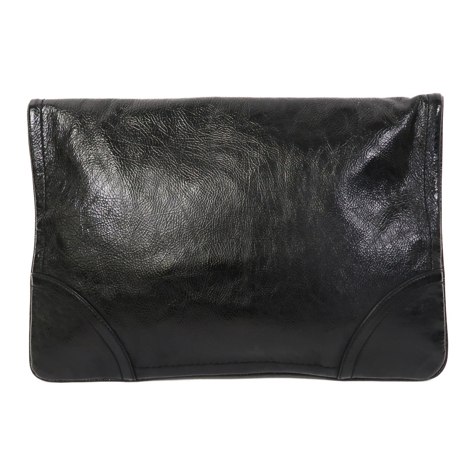 Alexander McQueen 漆皮皮革Mcqueen Clutch手拿包黑色