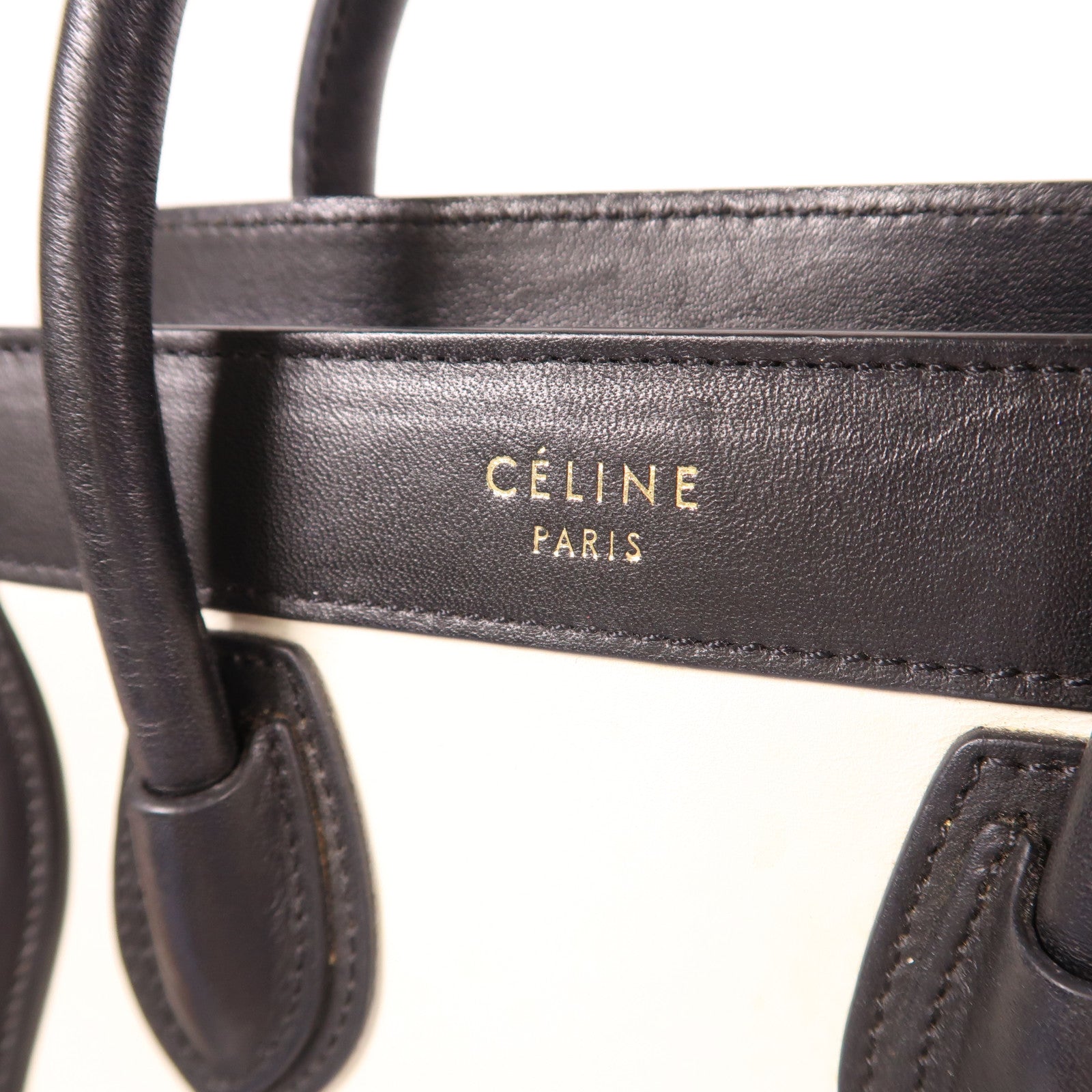 CELINE 牛皮皮革Nano Luggage金扣手挽肩背兩用袋