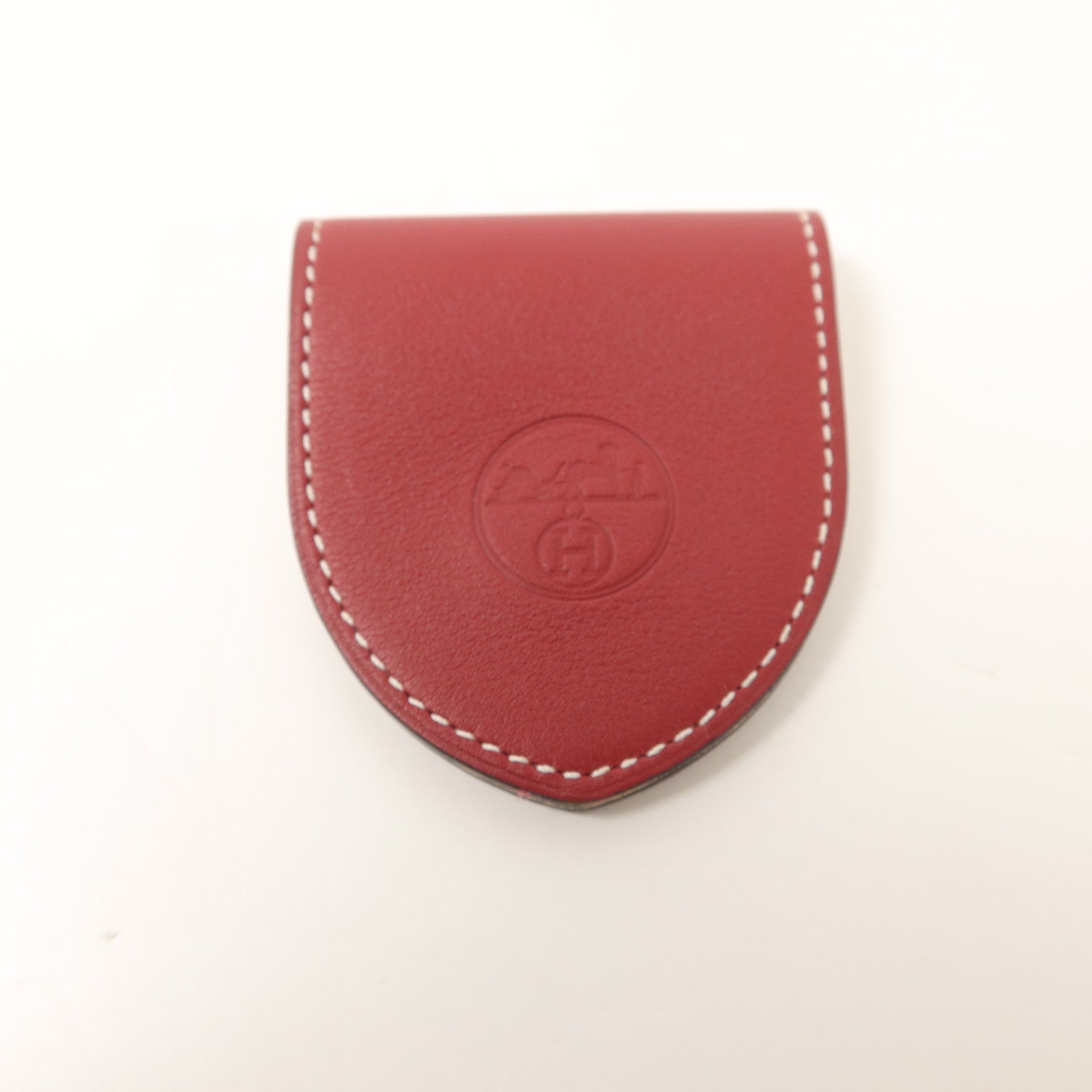 HERMES Swift皮革Money Clip鈔票夾Rouge Vermillon