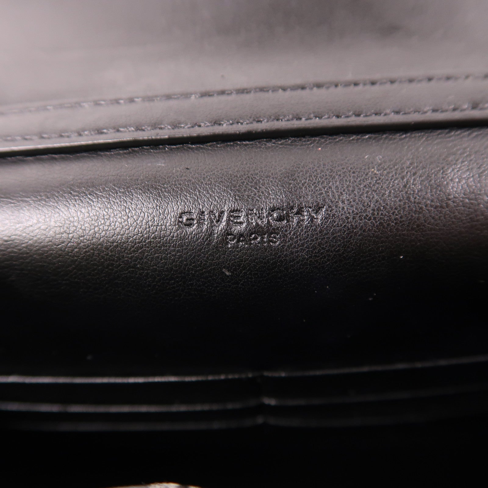 GIVENCHY SHW Chain Shoulder Bag Calfskin Leather Black Red